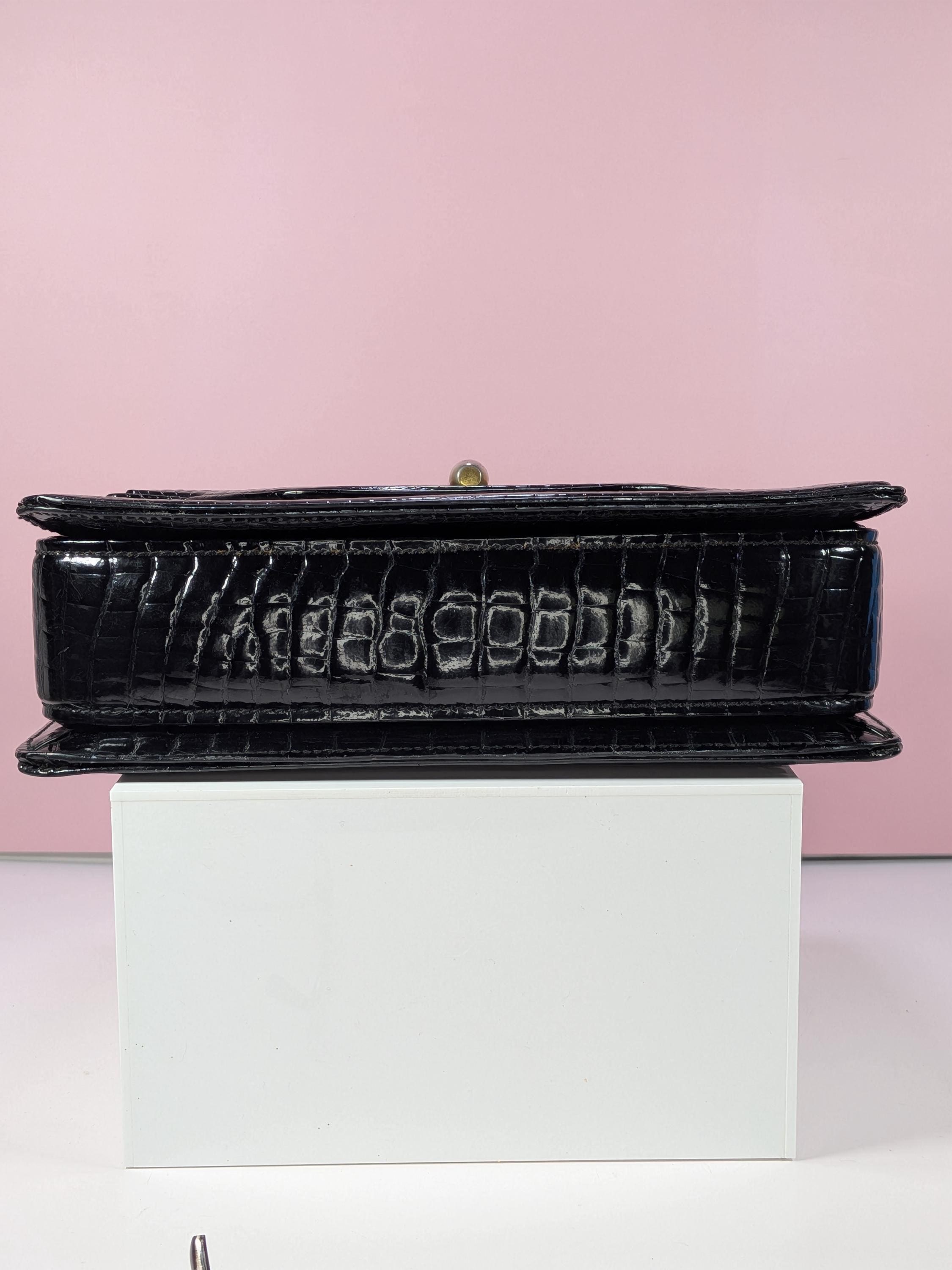 Vintage 1960s Crocodile & Resin Top Handle Bag , Attributed to Gucci view 7