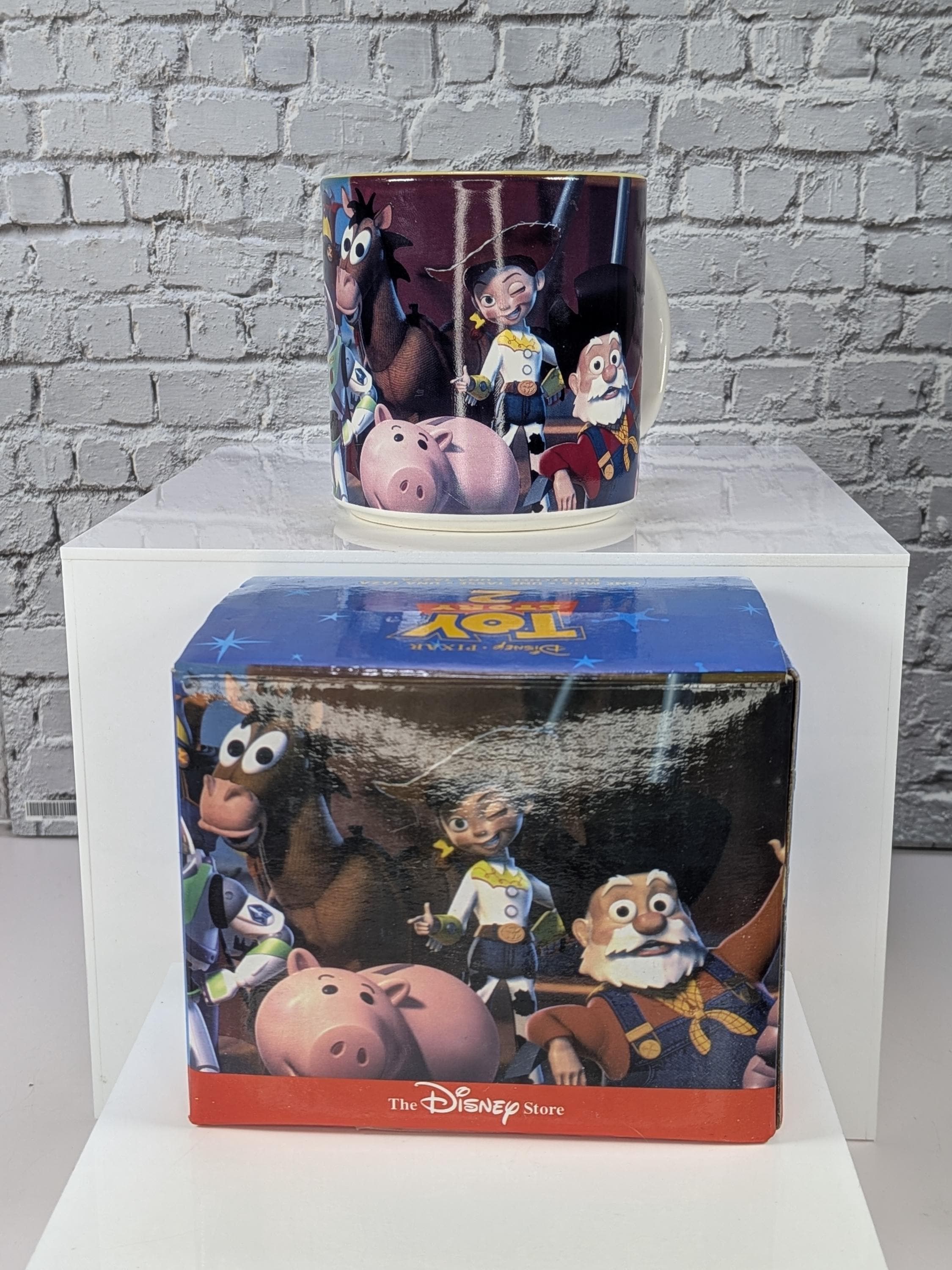 Vintage 1999 Disney Store Exclusive Toy Story 2 Character Collage Mug - Like New In Box view 2