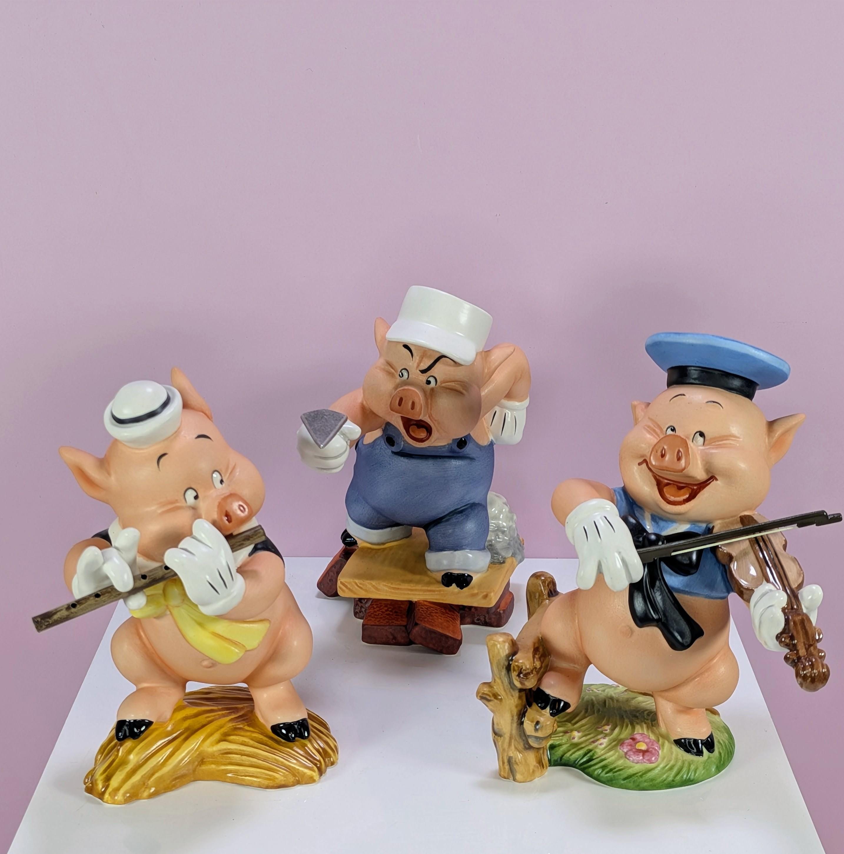 WDCC Three Little Pigs and Big Bad Wolf Figurine Set - Complete 4 Piece Collection with Original Boxes & COA - Free Shipping view 16