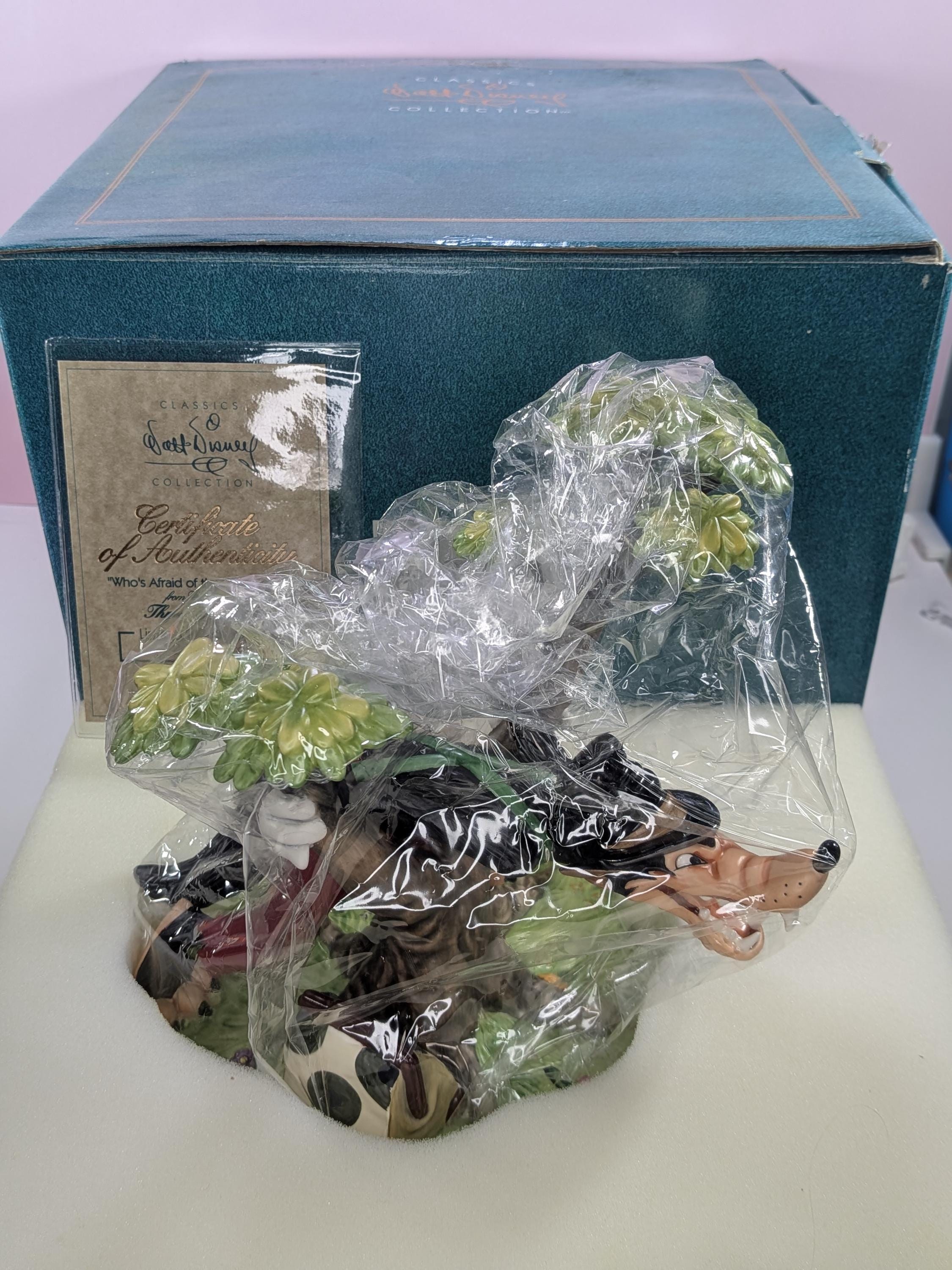 WDCC Three Little Pigs and Big Bad Wolf Figurine Set - Complete 4 Piece Collection with Original Boxes & COA - Free Shipping view 3