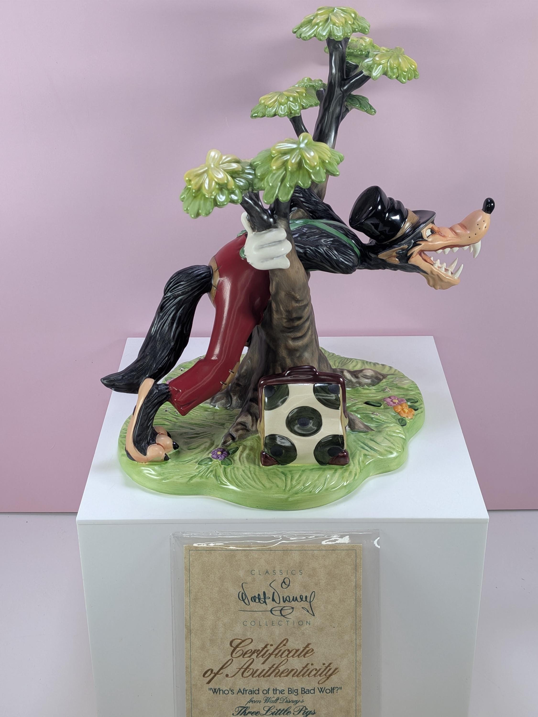 WDCC Three Little Pigs and Big Bad Wolf Figurine Set - Complete 4 Piece Collection with Original Boxes & COA - Free Shipping view 6