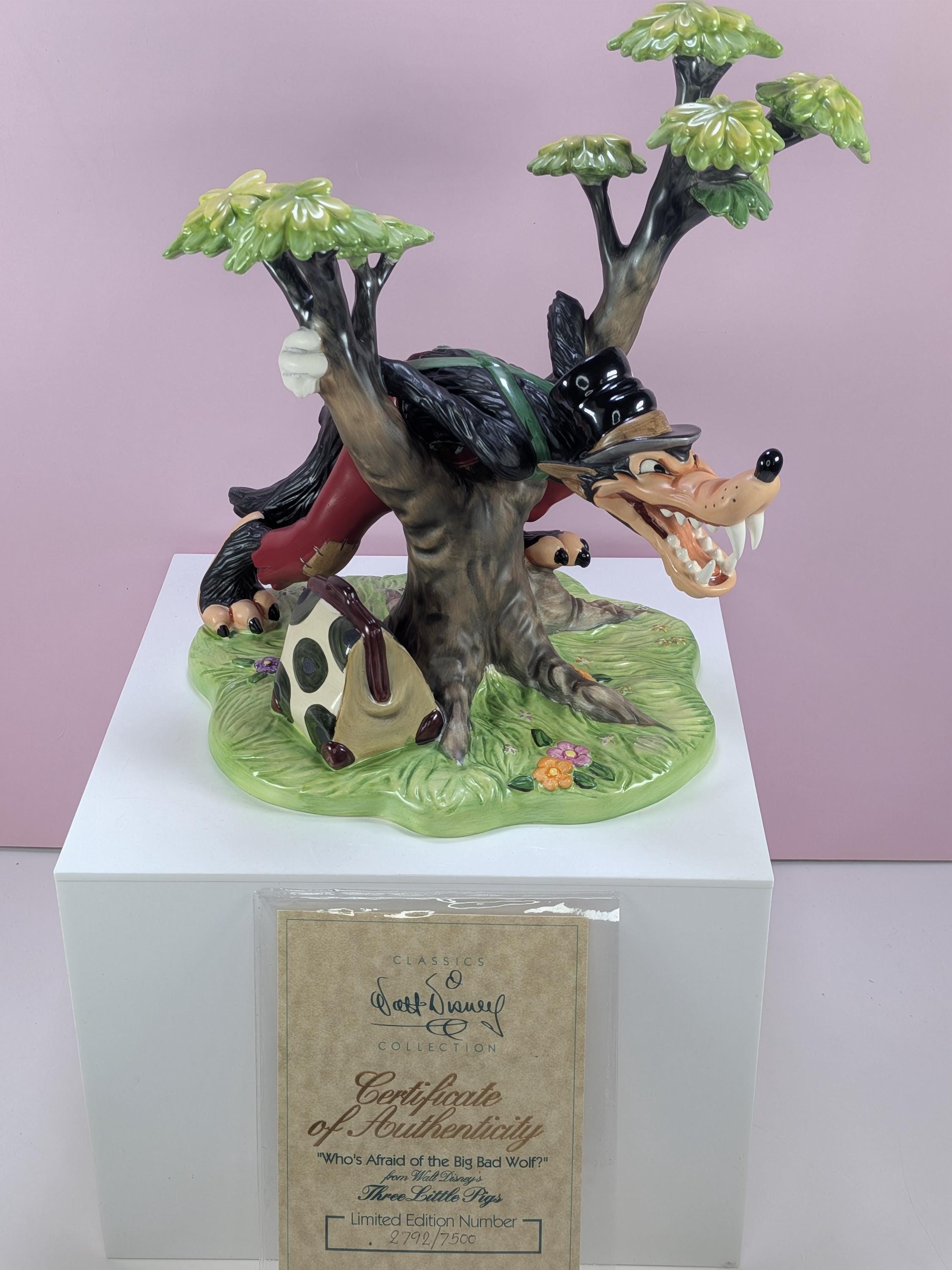 WDCC Three Little Pigs and Big Bad Wolf Figurine Set - Complete 4 Piece Collection with Original Boxes & COA - Free Shipping view 7