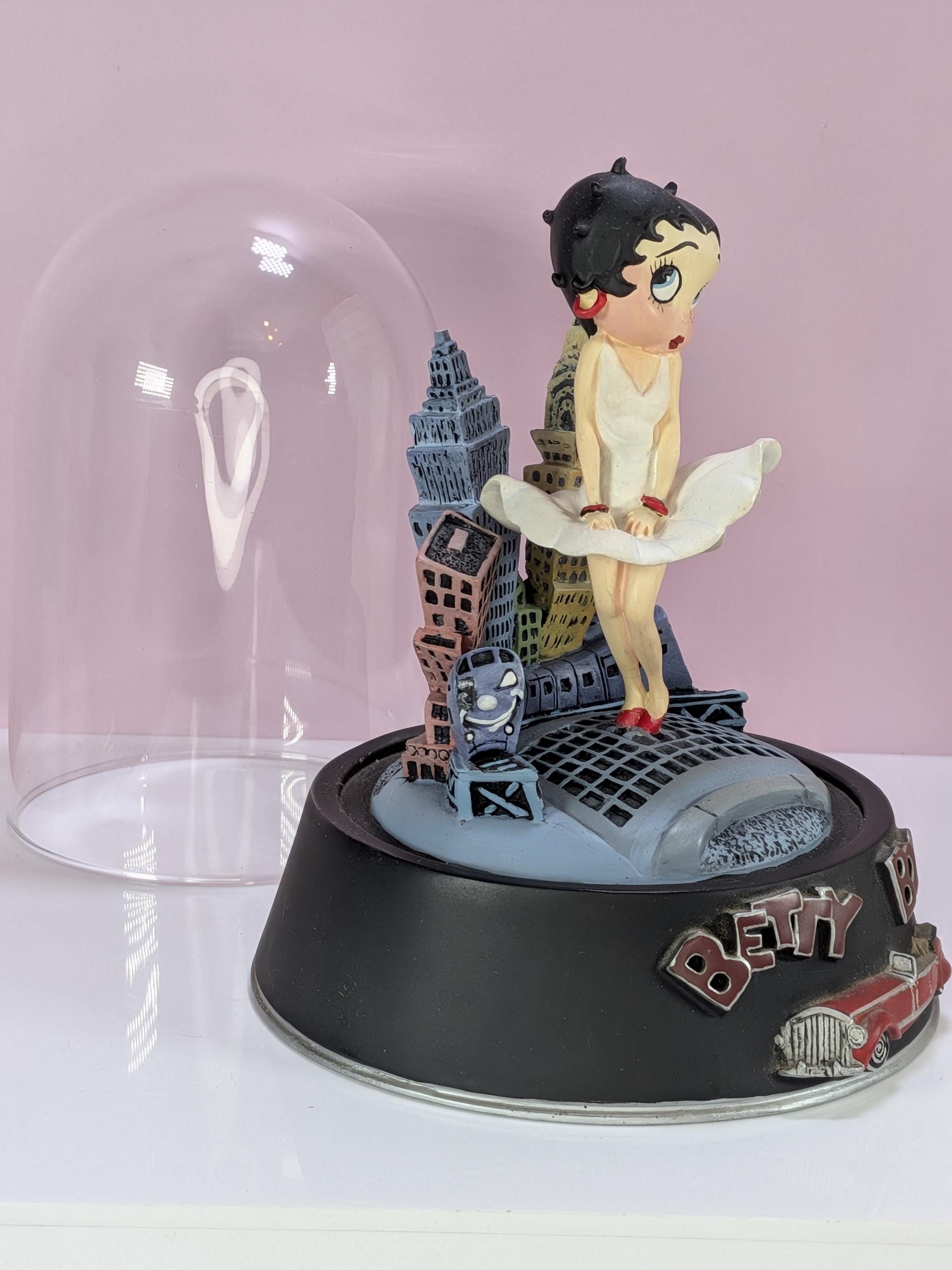 Vintage Betty Boop 4 Piece Collection, 1996 Franklin Mint Cool Breeze Figurine with Box COA Dome, Pristine Mini Locking Journals Diaries Set view 6