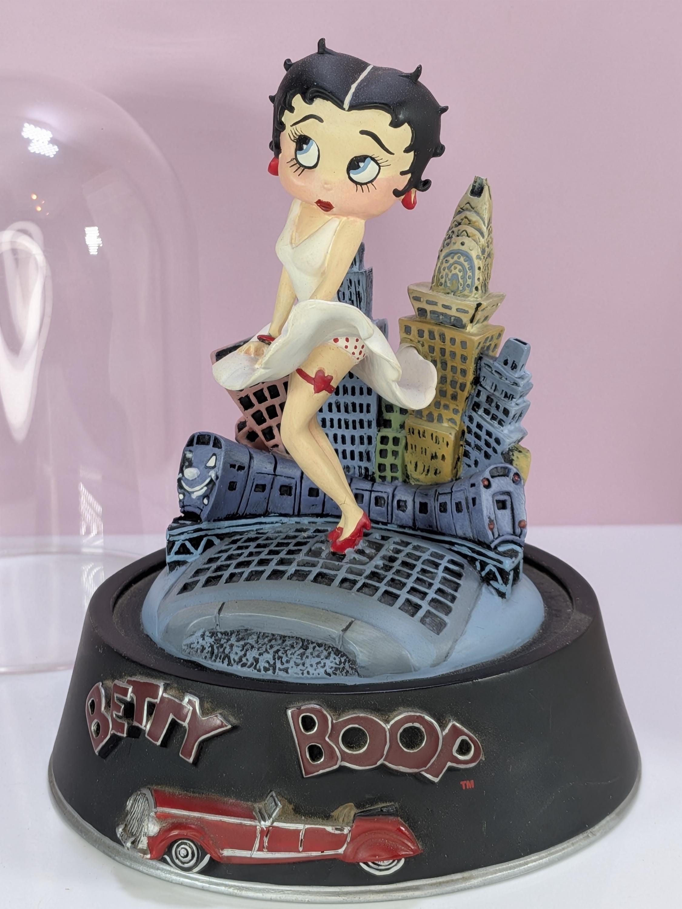Vintage Betty Boop 4 Piece Collection, 1996 Franklin Mint Cool Breeze Figurine with Box COA Dome, Pristine Mini Locking Journals Diaries Set view 7