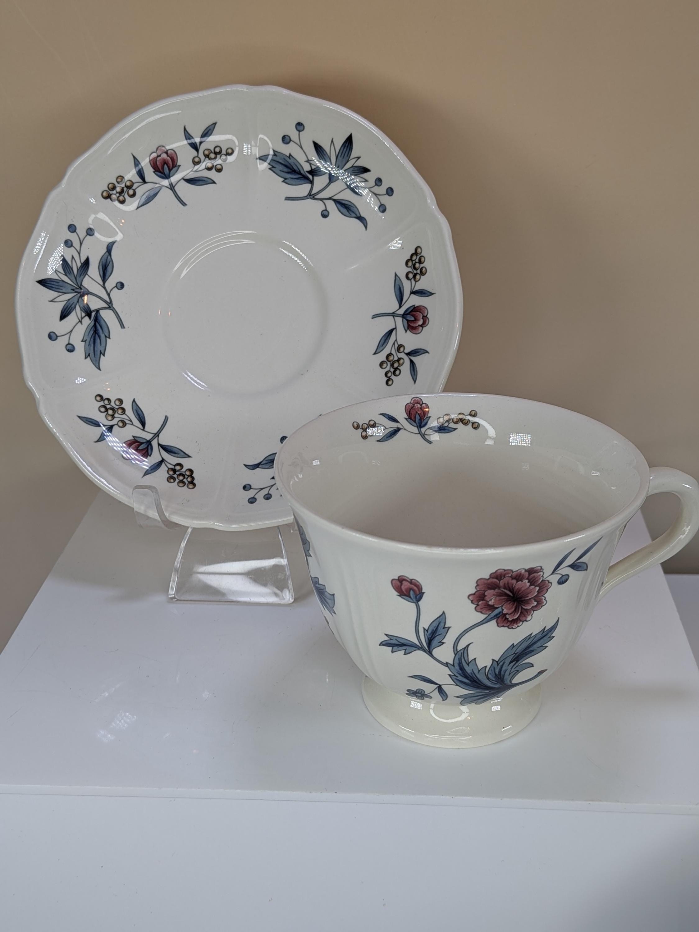 Grandmillennial Starter Kit Gift Set -Vintage 3pc Porcelain Teaware Curated Bundle: Authentic Limoges Castel, Cat Teapot, Collectible Teacup view 2