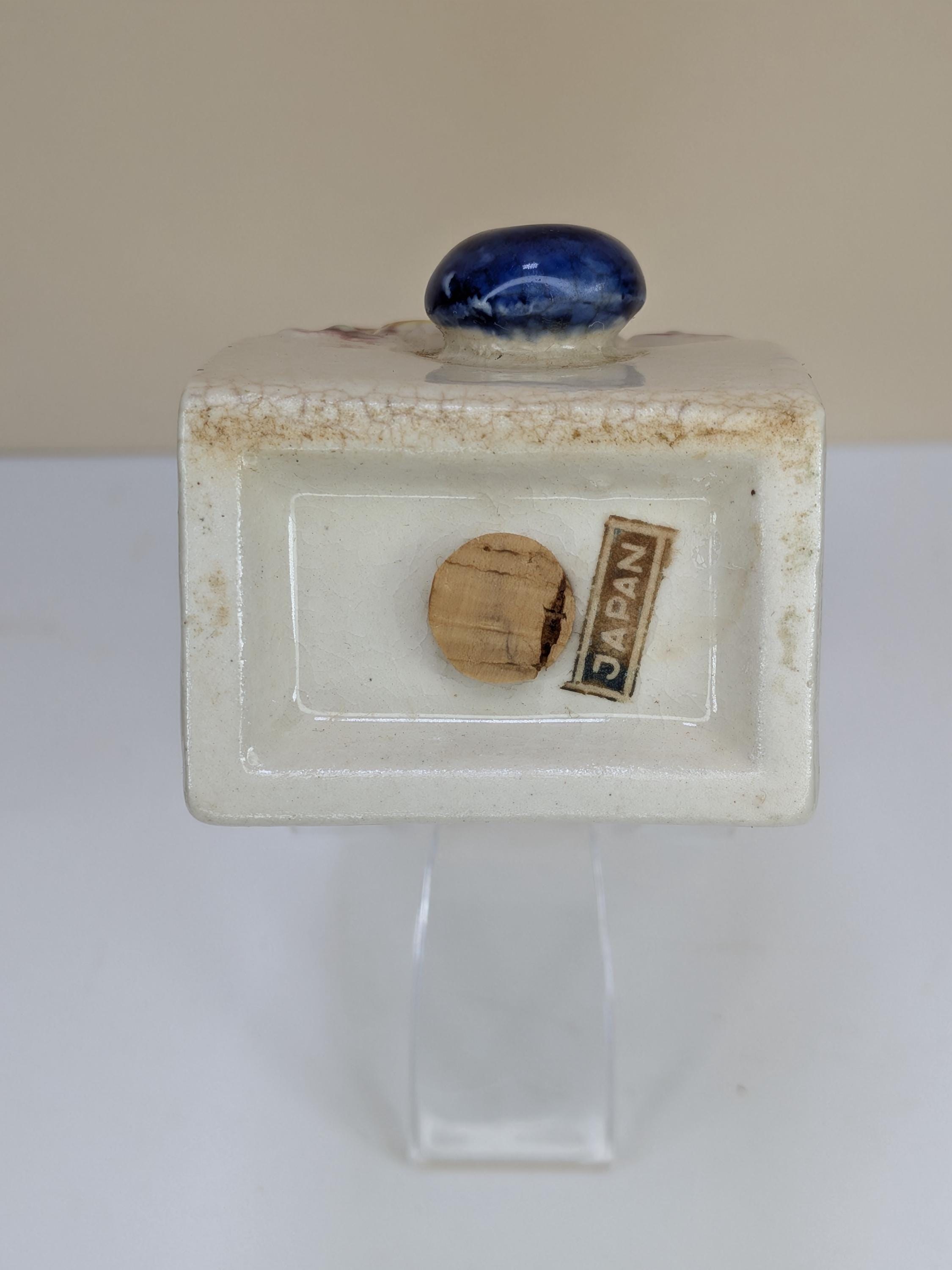 Vintage Japan Ceramic Salt Pepper Allspice Garlic Spice Rack Set With Wooden Wall Hanging Display Shelf view 13