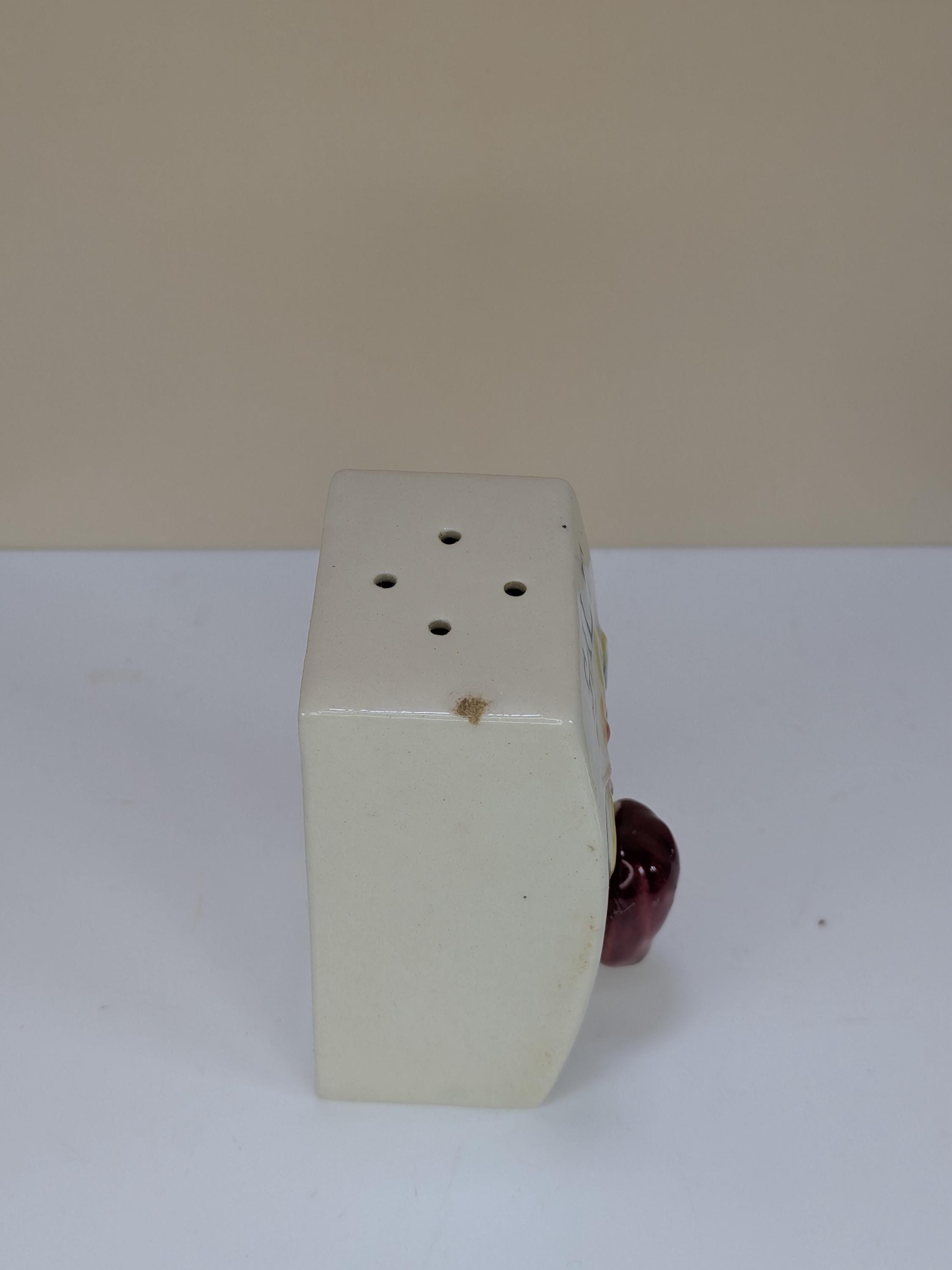 Vintage Japan Ceramic Salt Pepper Allspice Garlic Spice Rack Set With Wooden Wall Hanging Display Shelf view 9