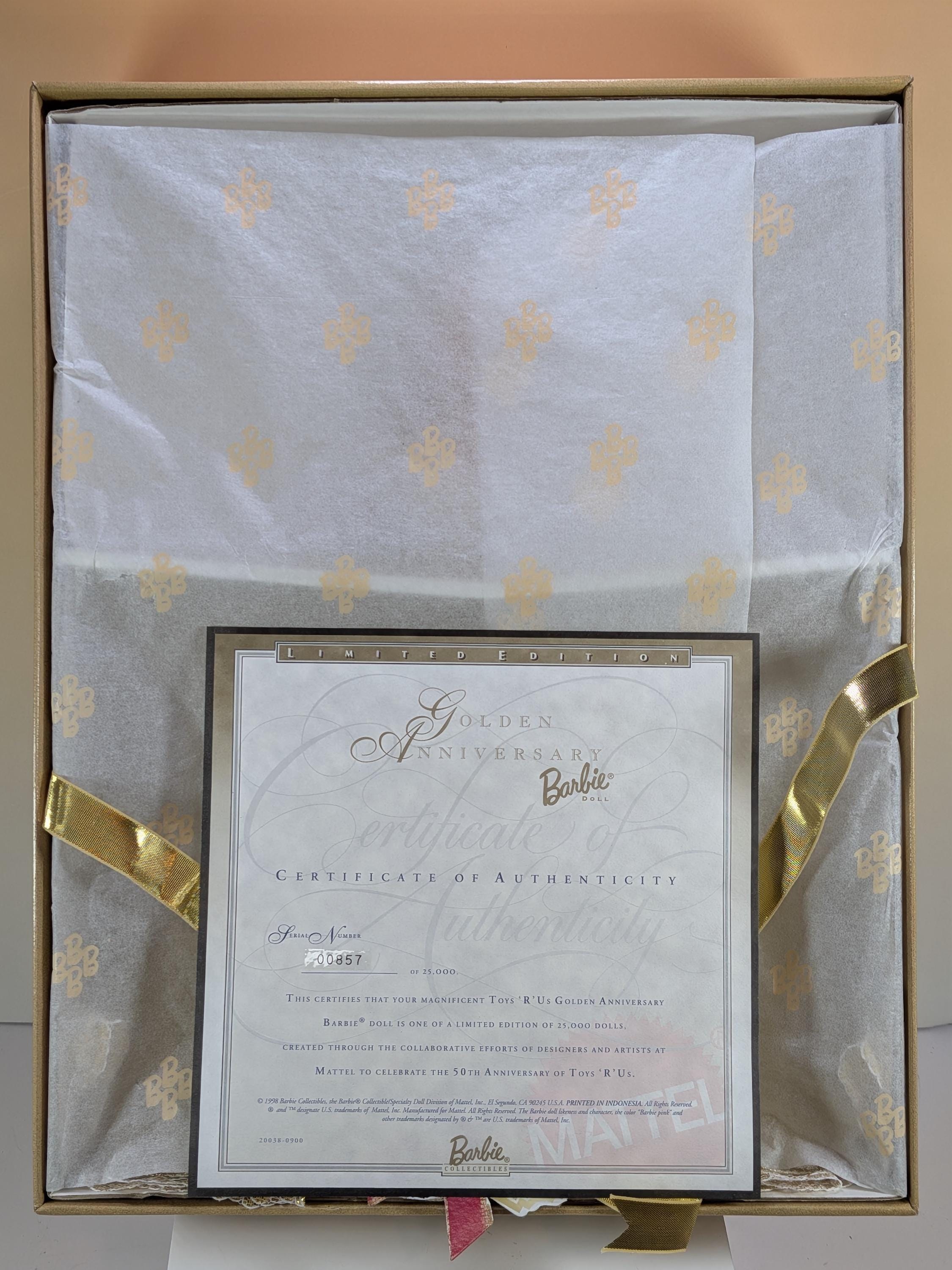 RARE! Vintage Mattel Golden Anniversary Barbie Doll Limited Edition Toys R Us 50th Anniversary EXCLUSIVE NRFB view 10