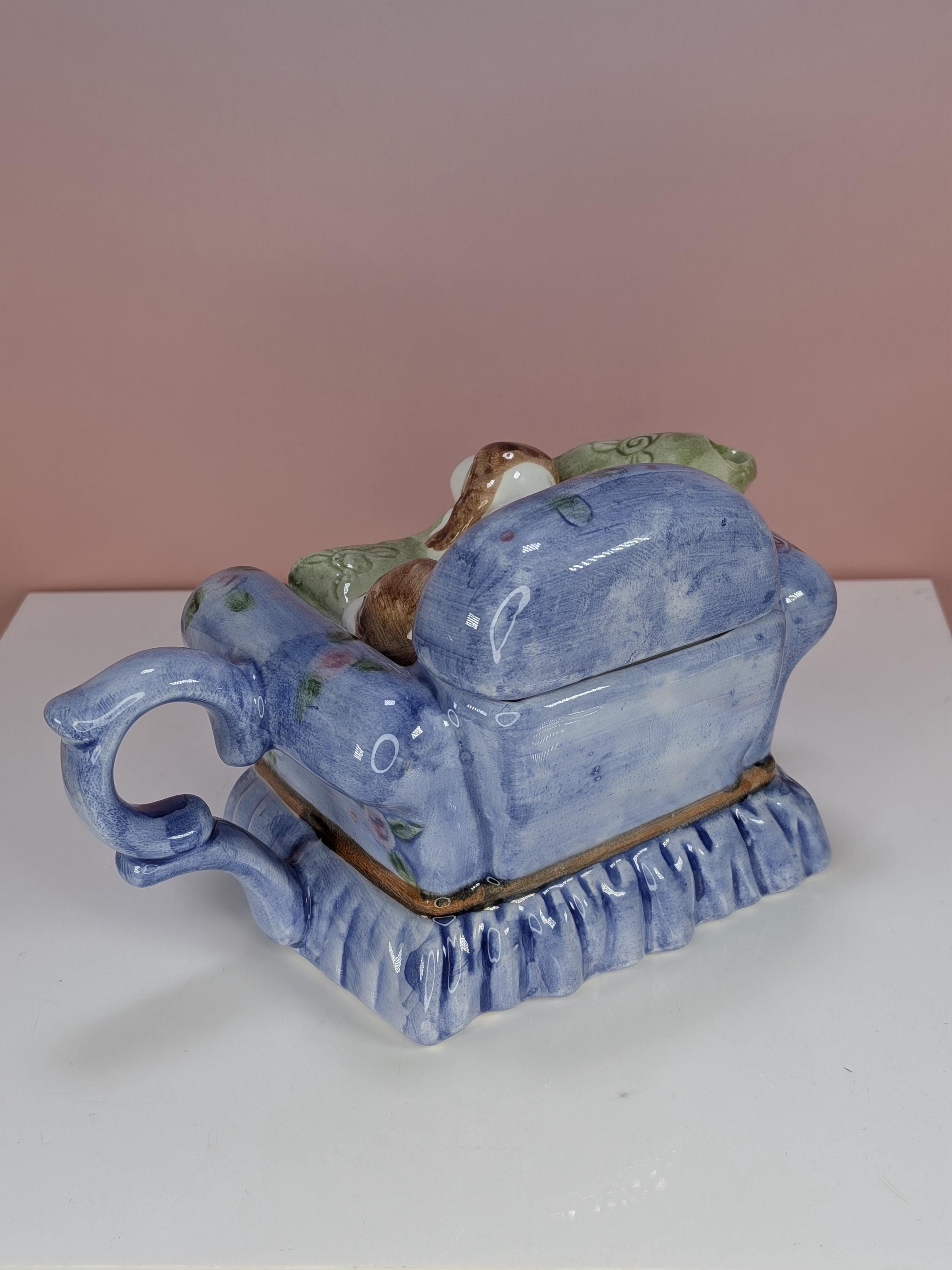 Vintage World Bazaars Miniature Teapot Set Tuxedo Cat And Cavalier King Charles Spaniel Puppy Dog Pair -Single Serving - Pristine Condition! view 5