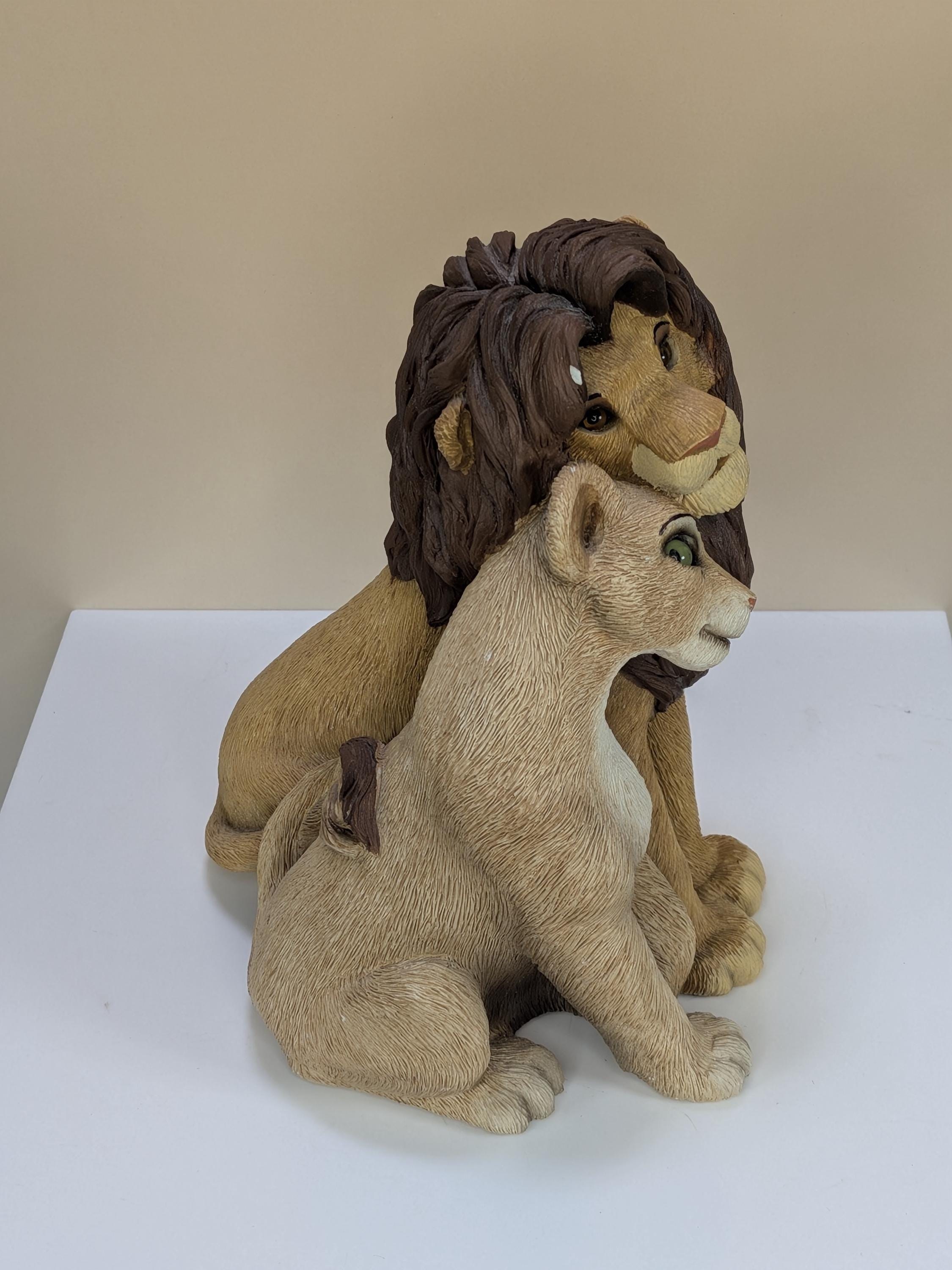 Rare Vintage 1994 Disney The Lion King Sandicast Sculpture Set By Sandra Brue Heavy Multi Piece Interlocking Pride Rock Display - With Flaws view 11