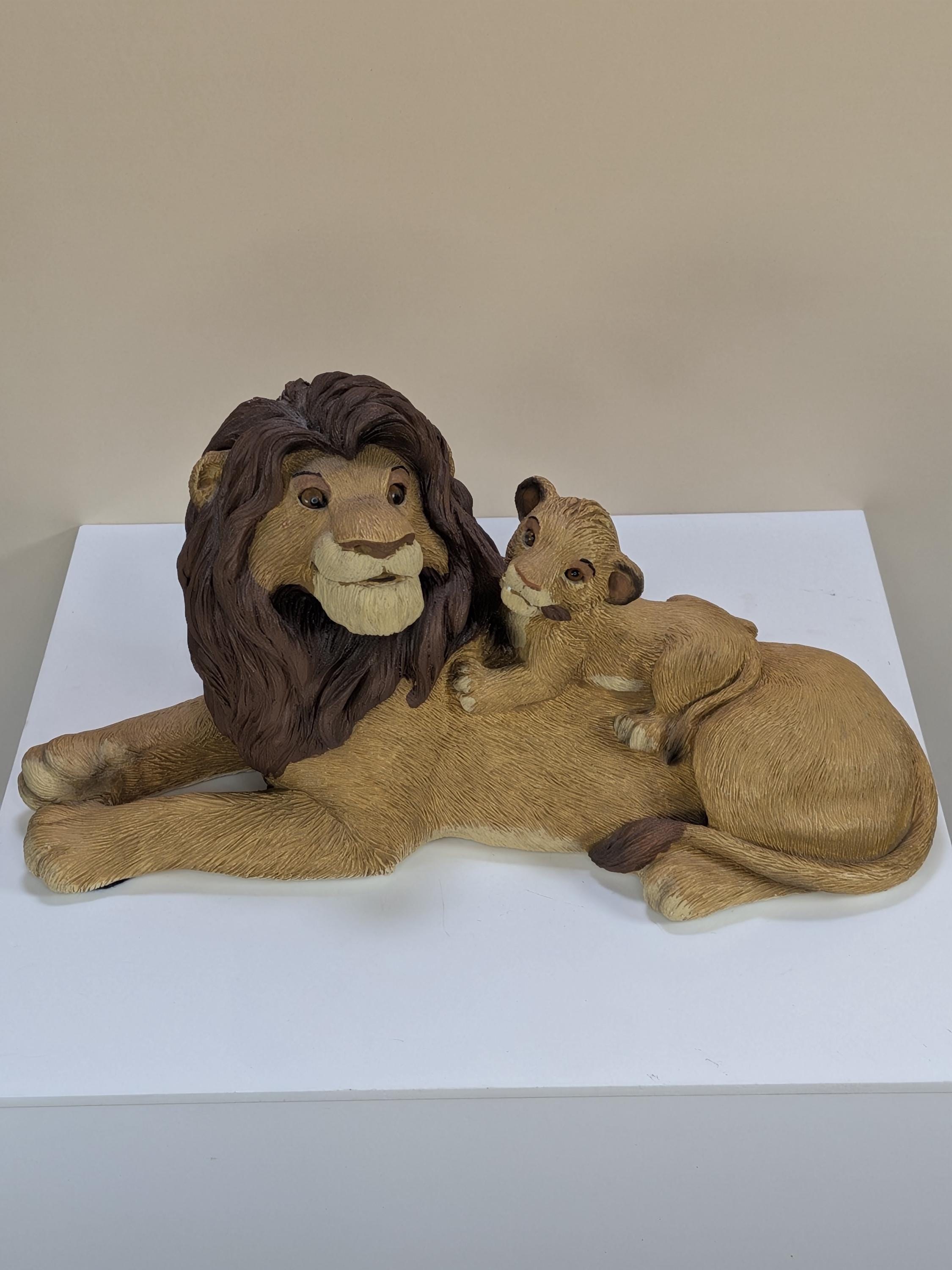 Rare Vintage 1994 Disney The Lion King Sandicast Sculpture Set By Sandra Brue Heavy Multi Piece Interlocking Pride Rock Display - With Flaws view 12