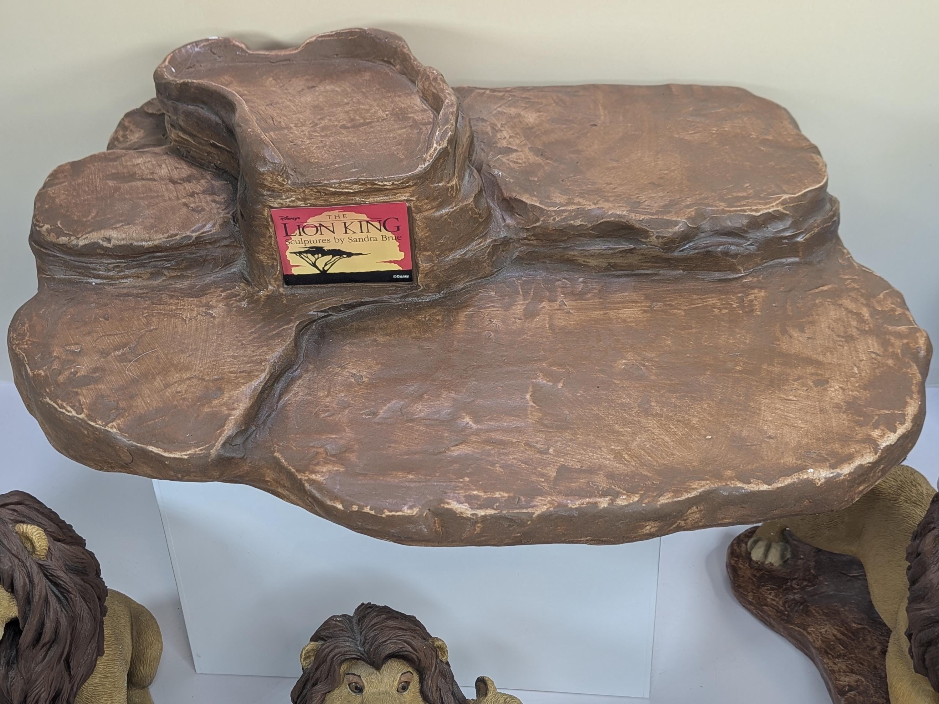 Rare Vintage 1994 Disney The Lion King Sandicast Sculpture Set By Sandra Brue Heavy Multi Piece Interlocking Pride Rock Display - With Flaws view 17