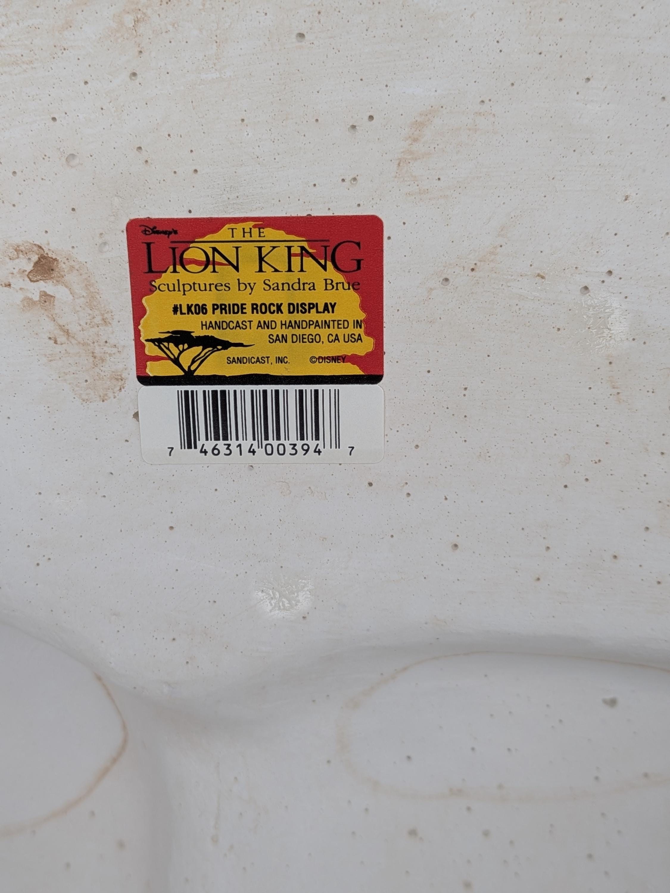 Rare Vintage 1994 Disney The Lion King Sandicast Sculpture Set By Sandra Brue Heavy Multi Piece Interlocking Pride Rock Display - With Flaws view 19