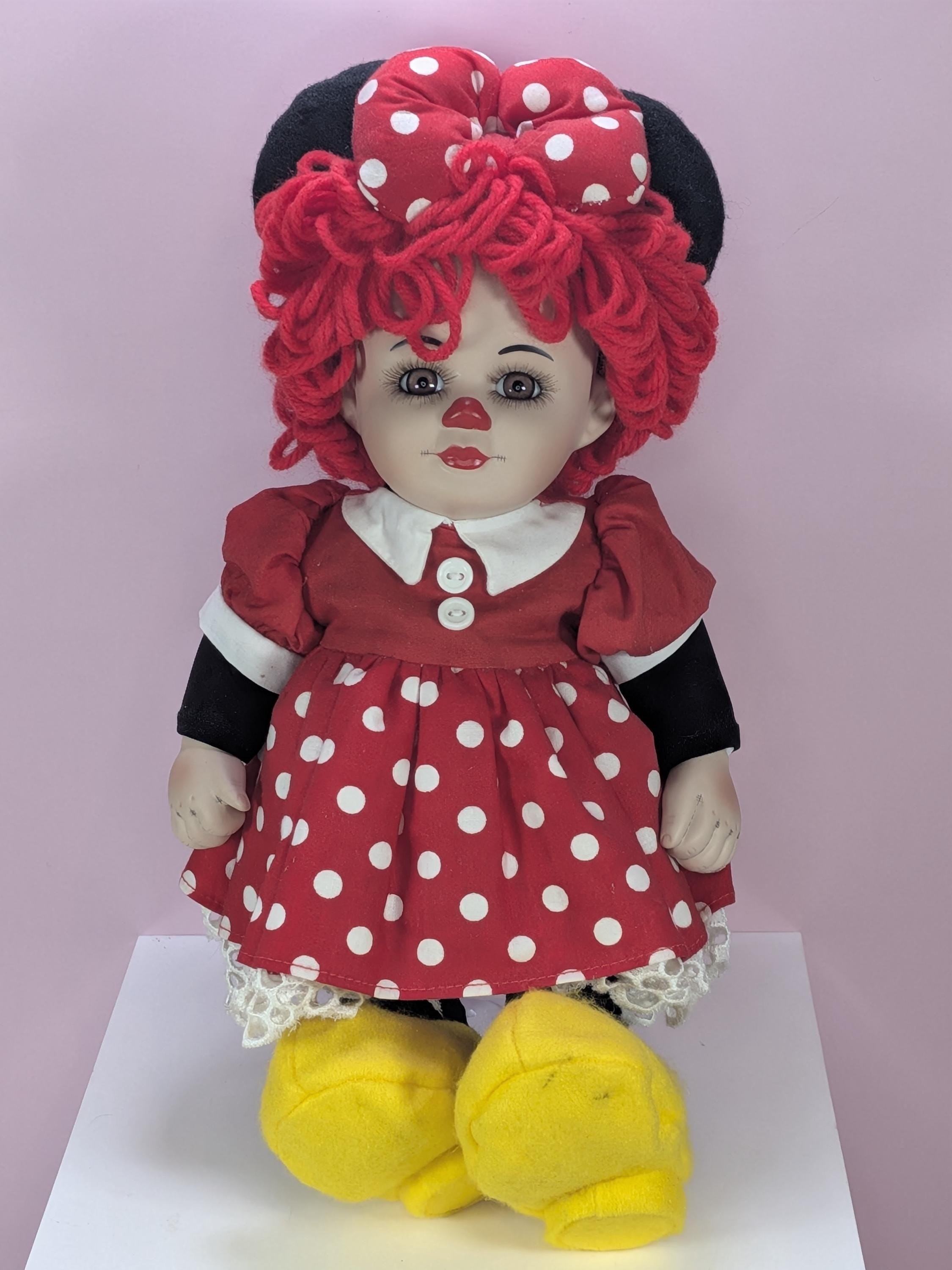 Vintage Marie Osmond Fine Porcelain Twins Rosie And Rags Mickey Minnie Dolls Set New In Box With Stands and Certificate with Bonus Bracelets view 12