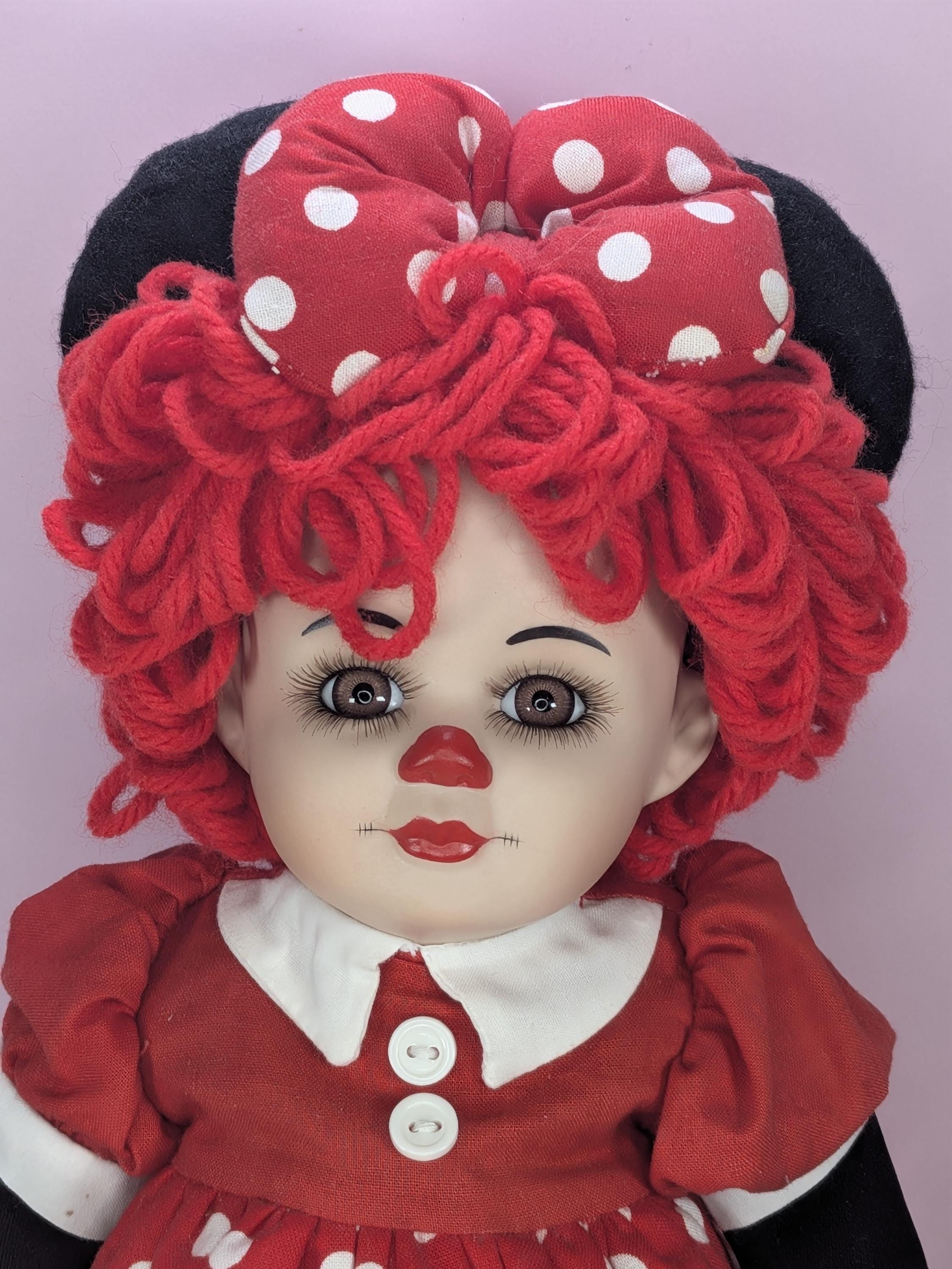 Vintage Marie Osmond Fine Porcelain Twins Rosie And Rags Mickey Minnie Dolls Set New In Box With Stands and Certificate with Bonus Bracelets view 13