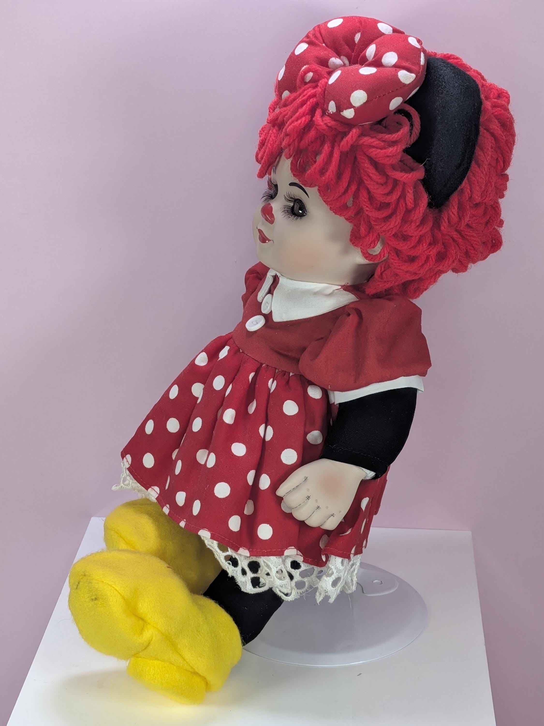 Vintage Marie Osmond Fine Porcelain Twins Rosie And Rags Mickey Minnie Dolls Set New In Box With Stands and Certificate with Bonus Bracelets view 14
