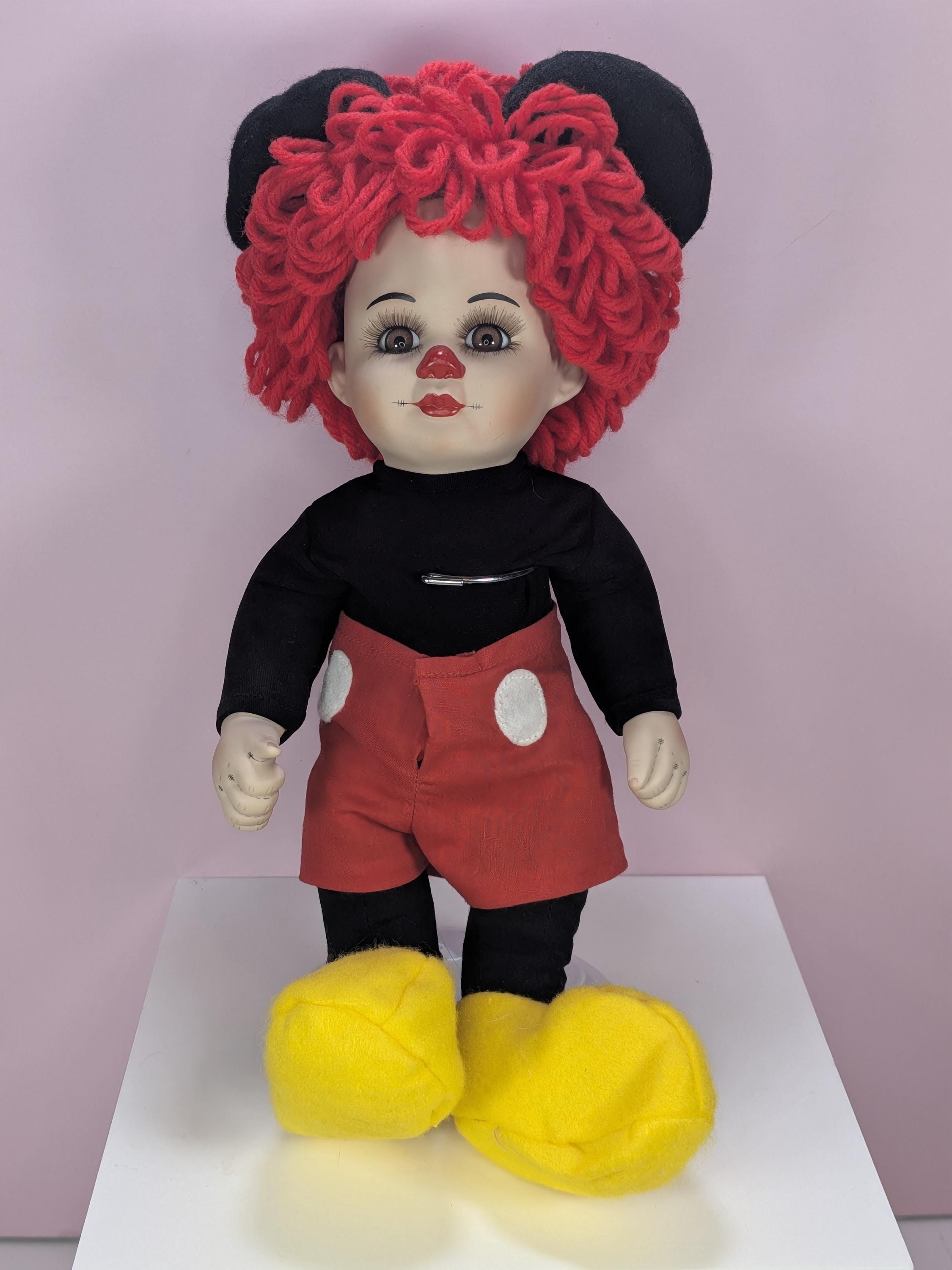 Vintage Marie Osmond Fine Porcelain Twins Rosie And Rags Mickey Minnie Dolls Set New In Box With Stands and Certificate with Bonus Bracelets view 7