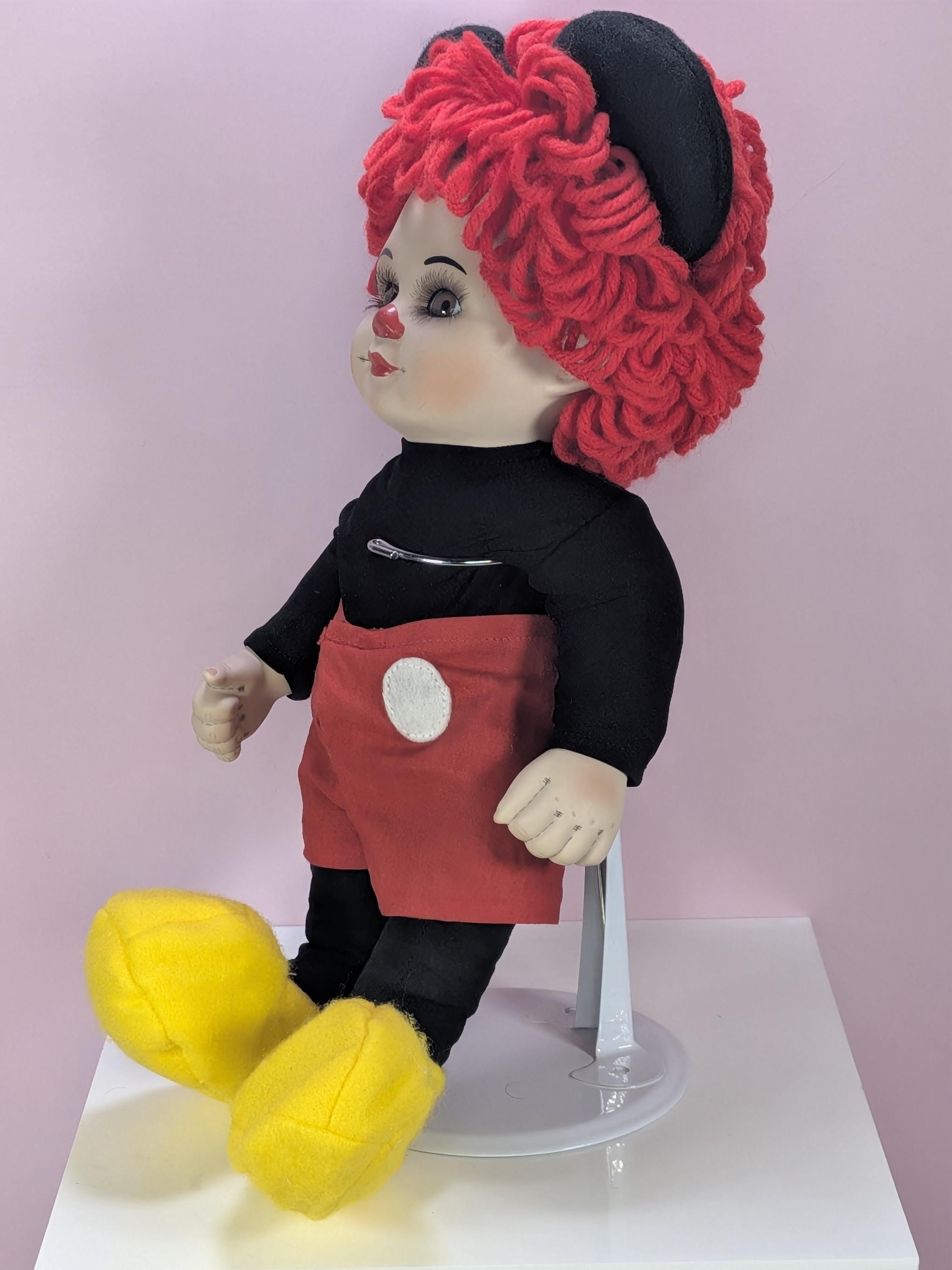 Vintage Marie Osmond Fine Porcelain Twins Rosie And Rags Mickey Minnie Dolls Set New In Box With Stands and Certificate with Bonus Bracelets view 9