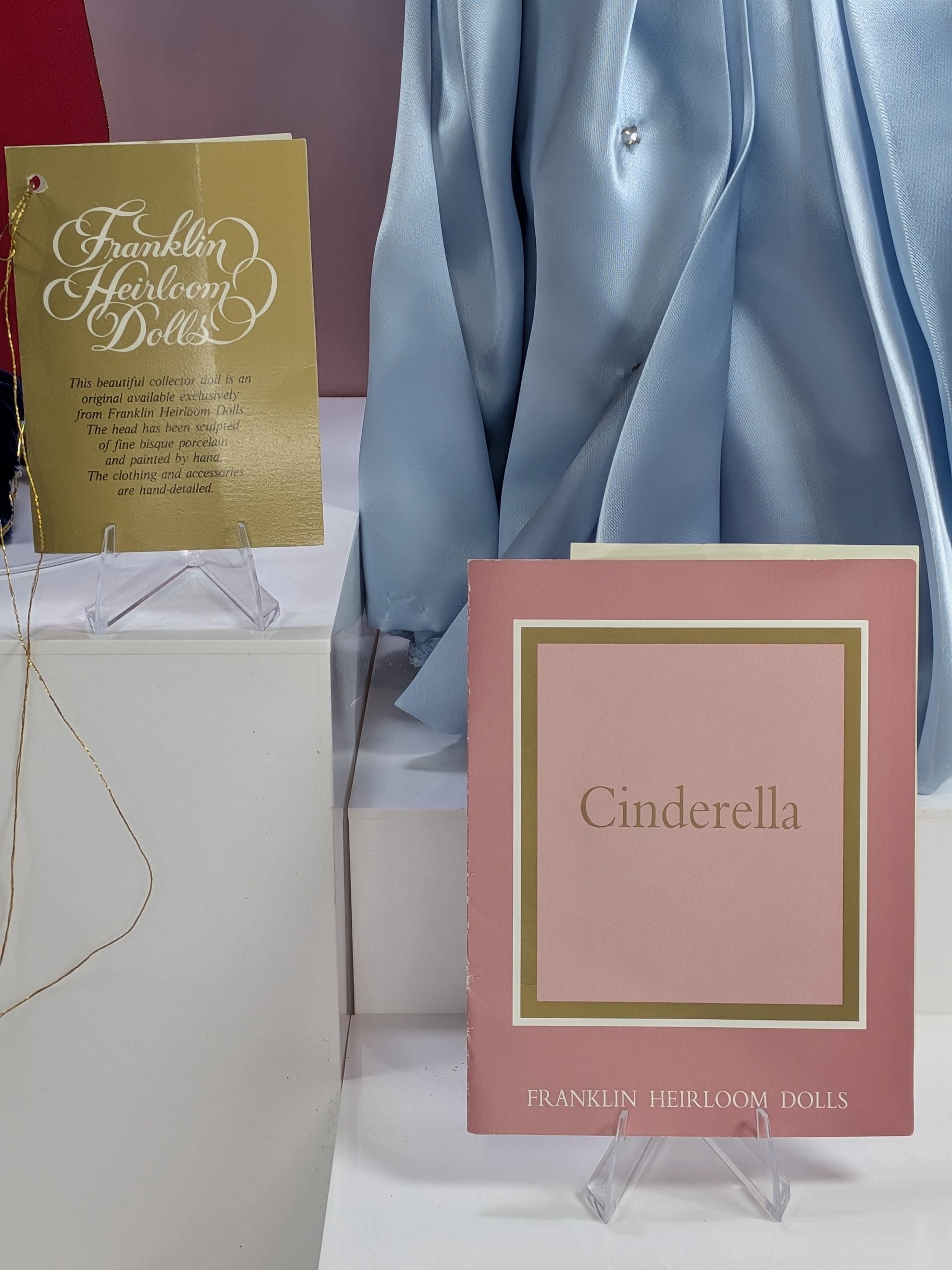 Rare Complete Franklin Mint Heirloom Disney Cinderella Prince Charming Porcelain Doll Set 1991 Vintage Bisque 15” Original Box Accessories view 6