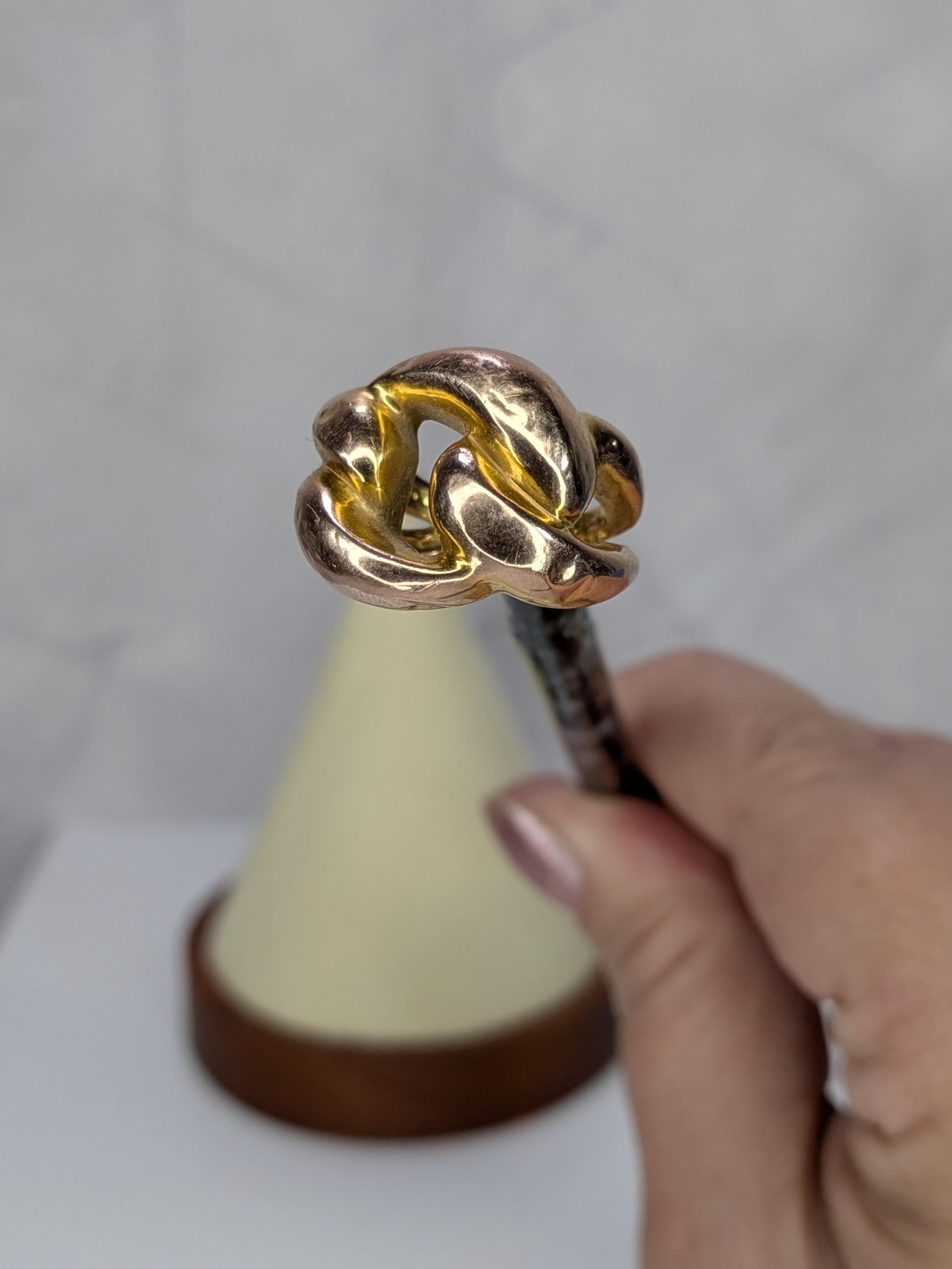 Vintage 14K Gold Italian Curb Link Ring 1758AR Arezzo, Golden Clef Solid Yellow Gold Chunky Cuban Band, Grandmillennial Estate Jewelry