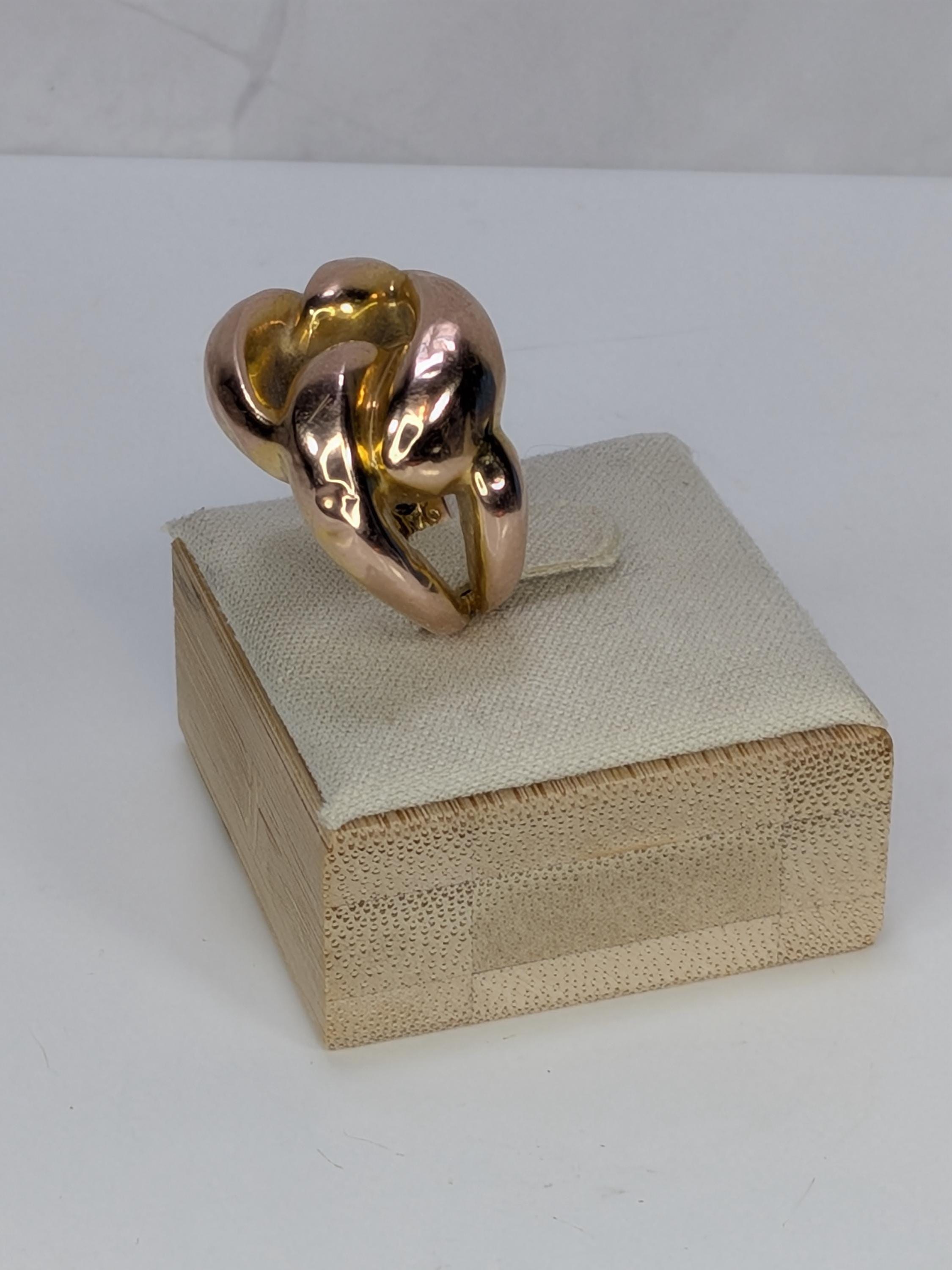 Vintage 14K Gold Italian Curb Link Ring 1758AR Arezzo, Golden Clef Solid Yellow Gold Chunky Cuban Band, Grandmillennial Estate Jewelry view 4