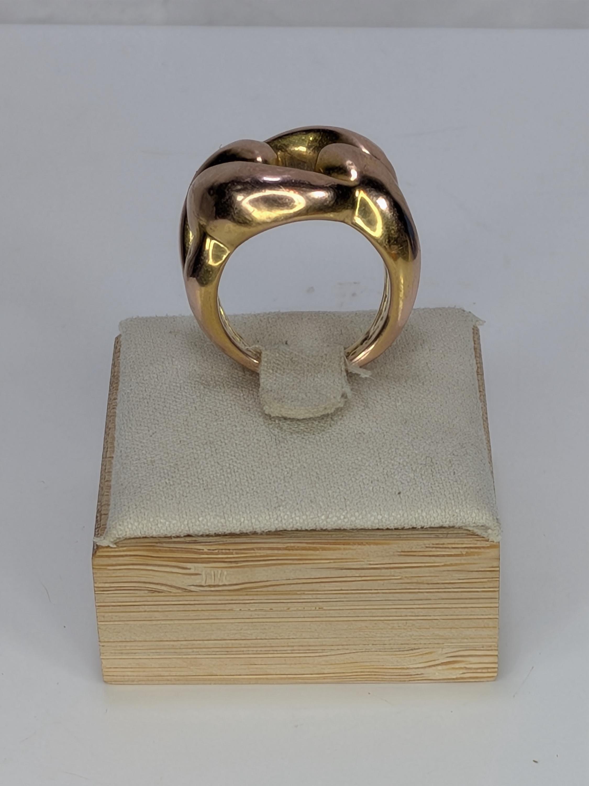 Vintage 14K Gold Italian Curb Link Ring 1758AR Arezzo, Golden Clef Solid Yellow Gold Chunky Cuban Band, Grandmillennial Estate Jewelry view 6