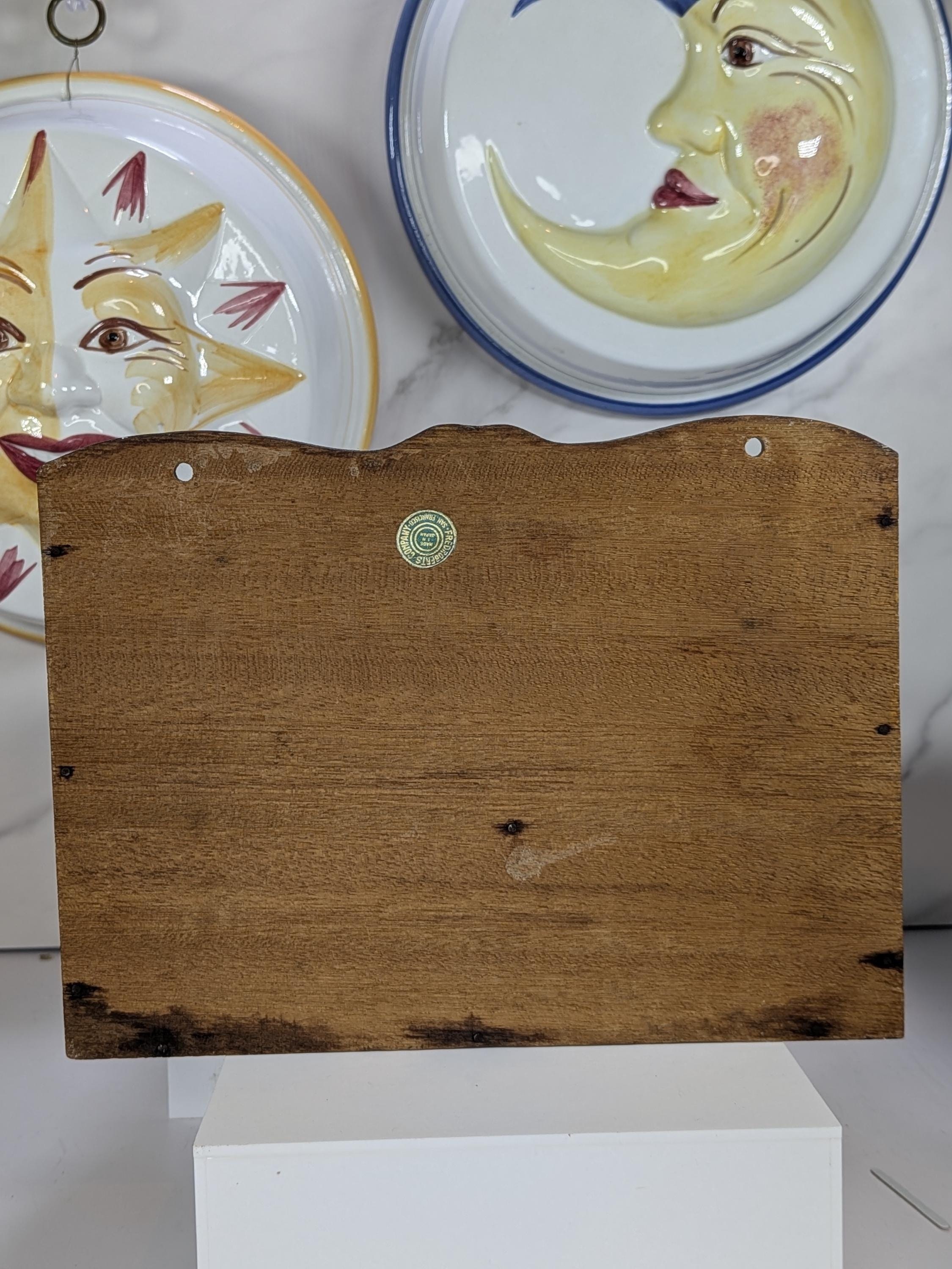 Vintage Mid Century Curated Kitchen Bundle - Fred Roberts Rooster Spice Rack - and Italian Hand Painted Ceramic Sun Moon Jello Molds view 13
