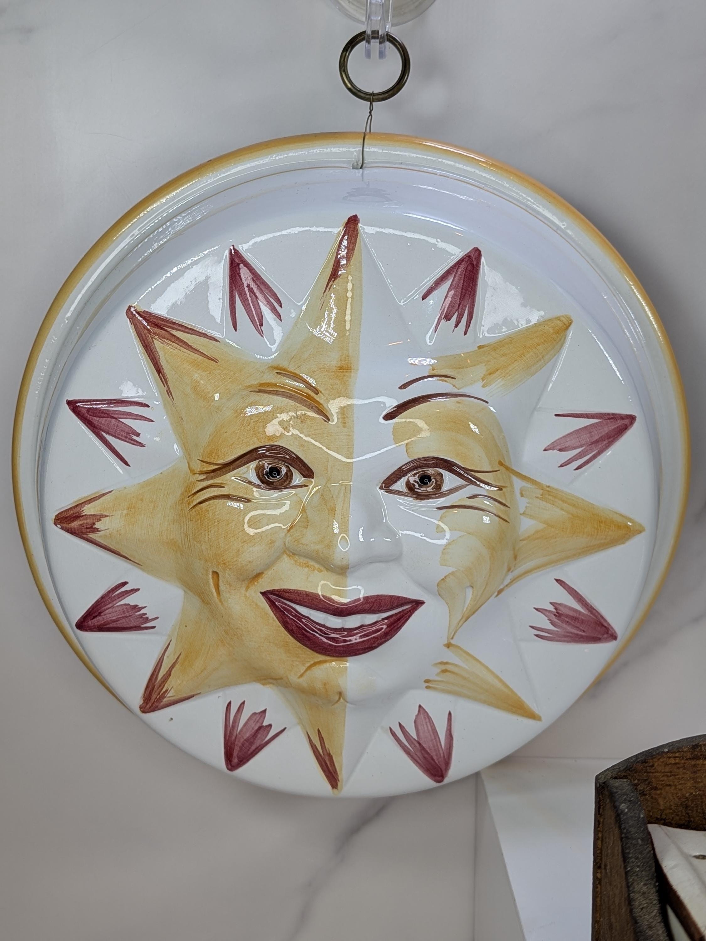 Vintage Mid Century Curated Kitchen Bundle - Fred Roberts Rooster Spice Rack - and Italian Hand Painted Ceramic Sun Moon Jello Molds view 3