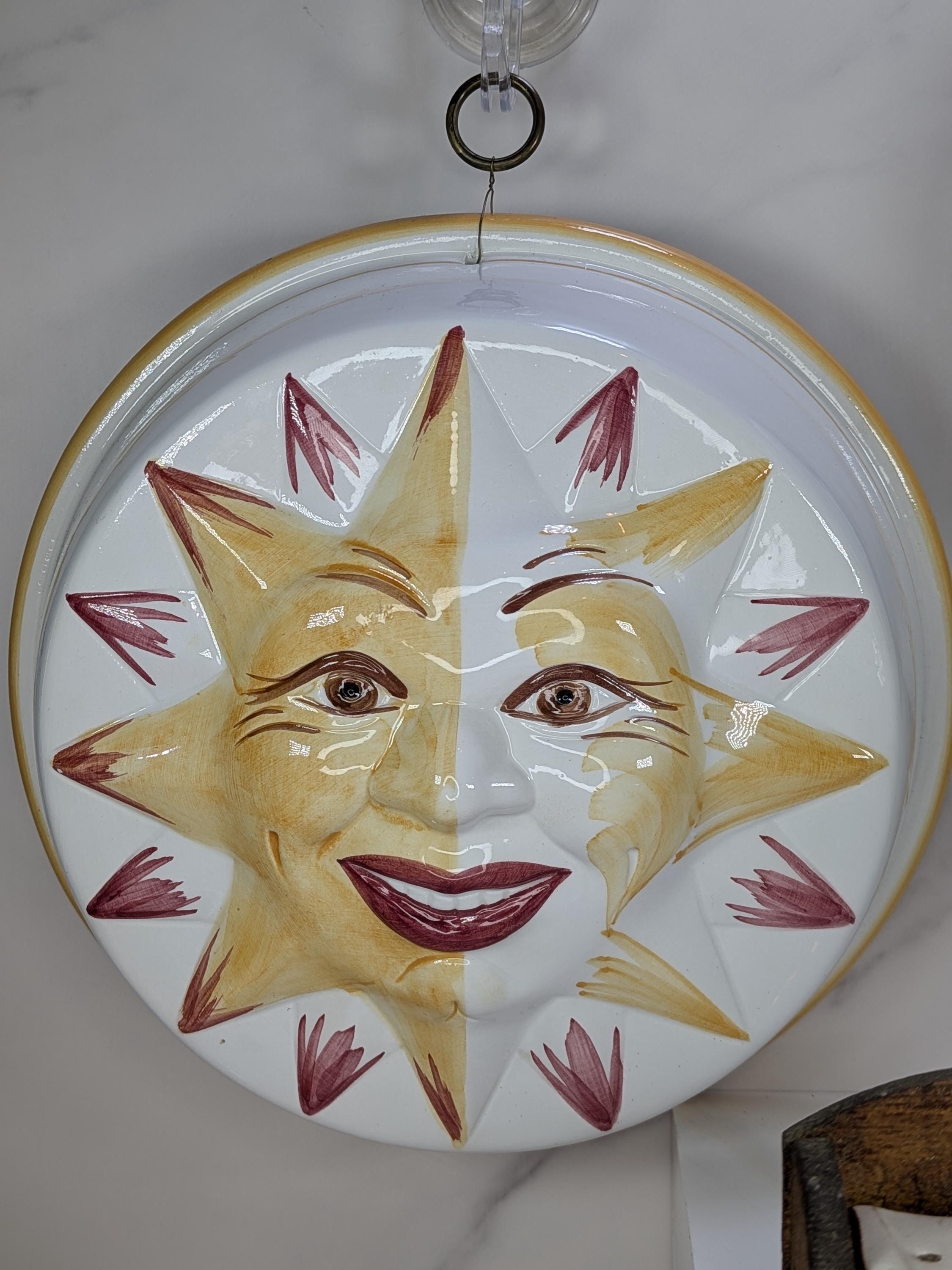 Vintage Mid Century Curated Kitchen Bundle - Fred Roberts Rooster Spice Rack - and Italian Hand Painted Ceramic Sun Moon Jello Molds view 5