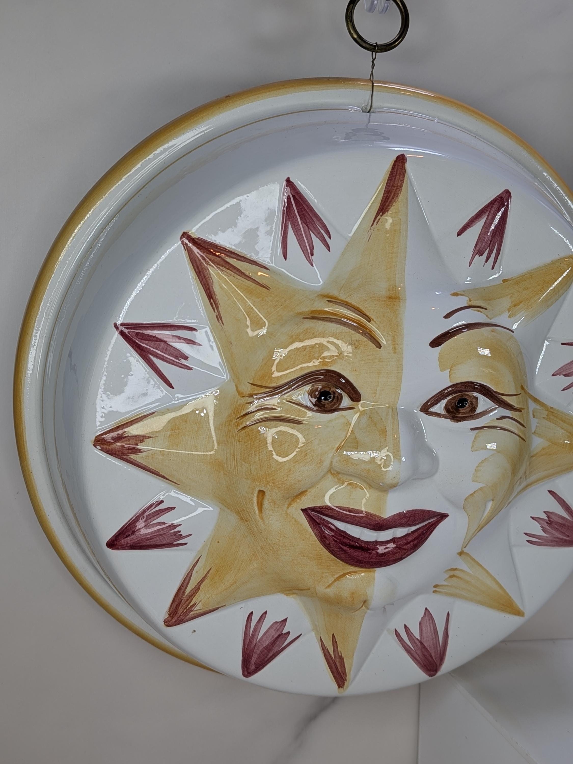 Vintage Mid Century Curated Kitchen Bundle - Fred Roberts Rooster Spice Rack - and Italian Hand Painted Ceramic Sun Moon Jello Molds view 7