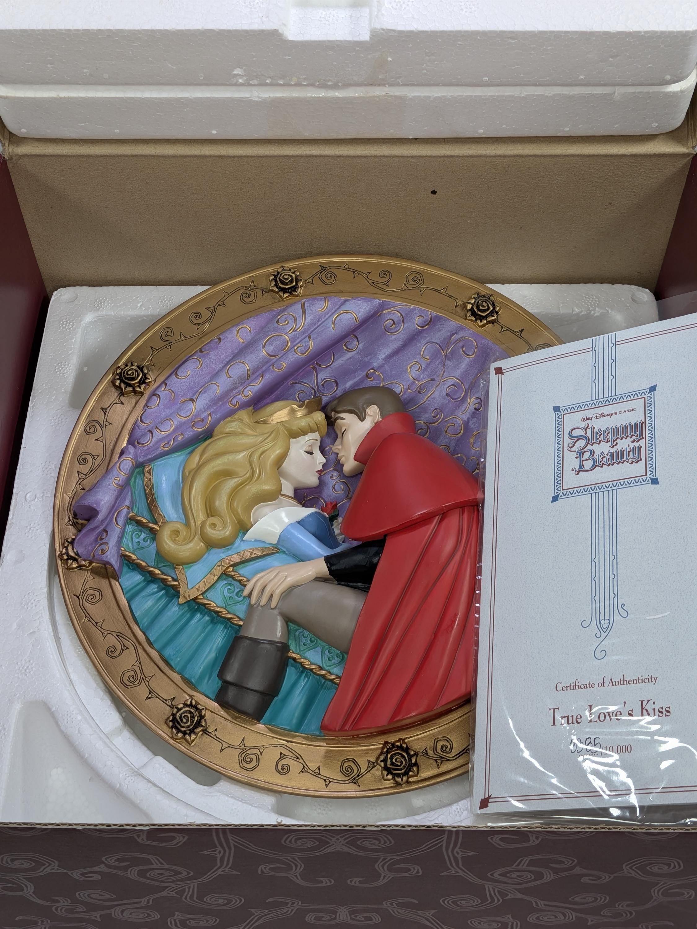 Complete Set of 4 Vintage Disney Store Sleeping Beauty 3D Sculptural Plates - Limited Edition - Mint in Box - with all 4 COAs view 6