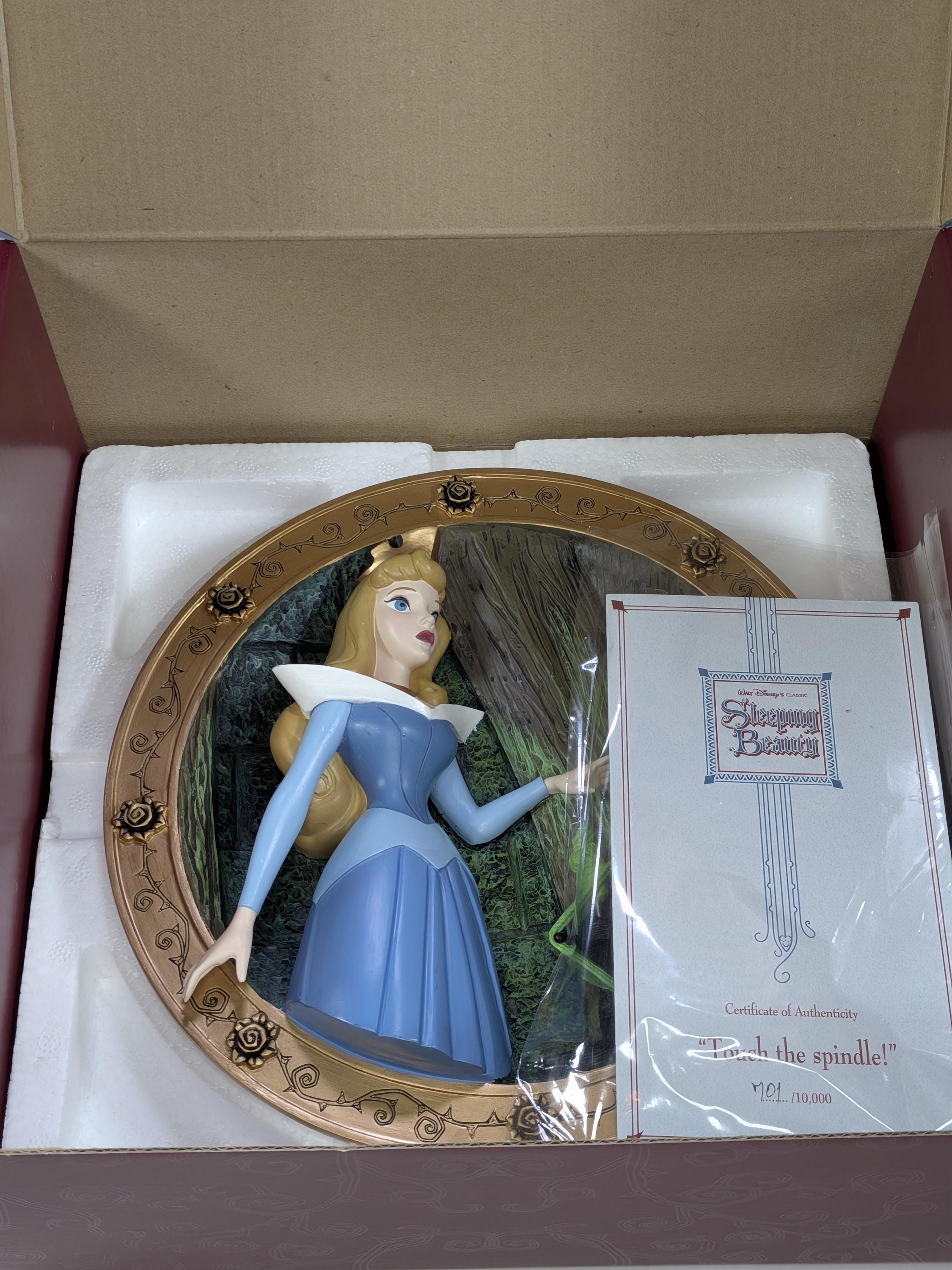 Complete Set of 4 Vintage Disney Store Sleeping Beauty 3D Sculptural Plates - Limited Edition - Mint in Box - with all 4 COAs view 7