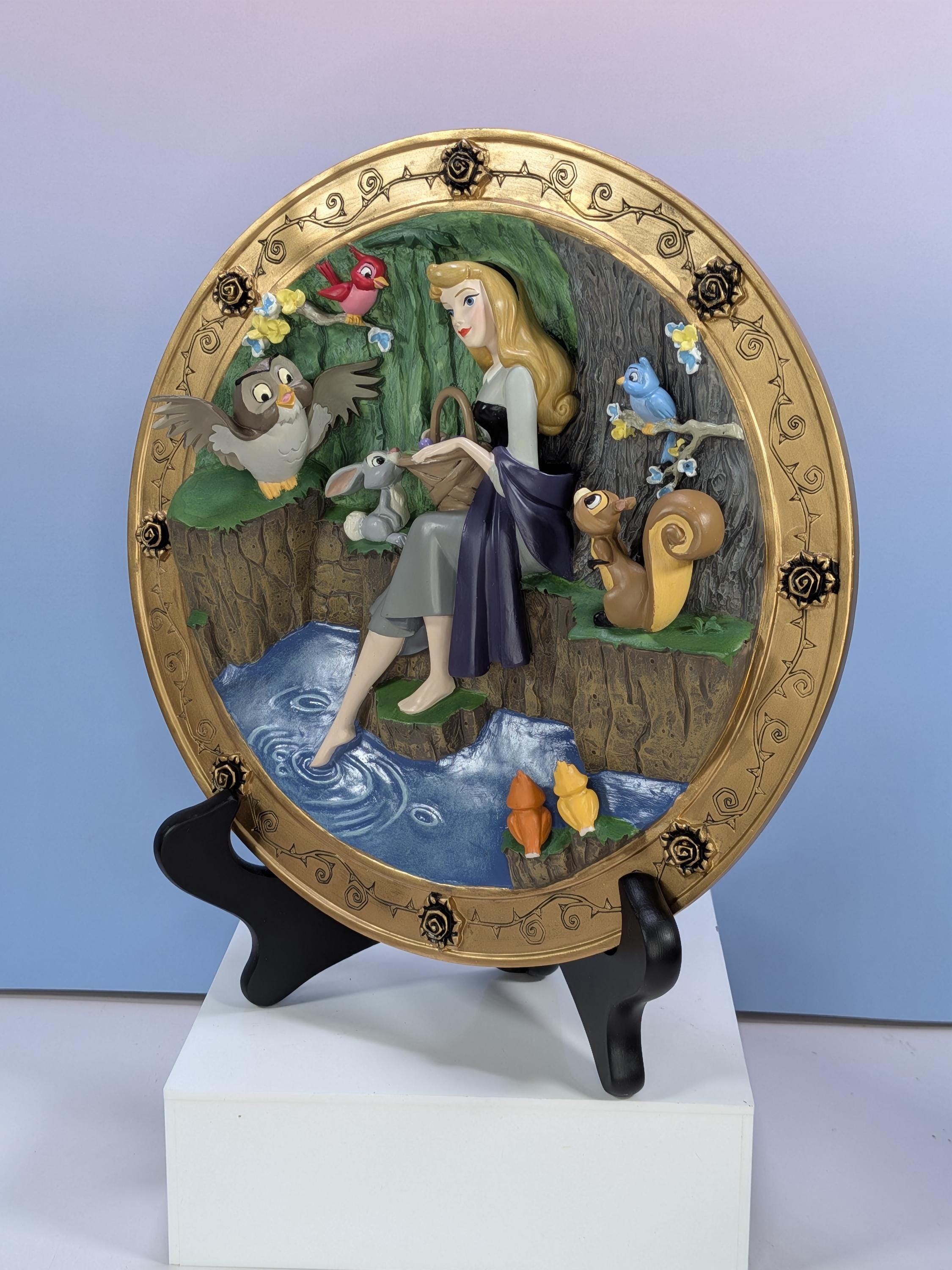 Complete Set of 4 Vintage Disney Store Sleeping Beauty 3D Sculptural Plates - Limited Edition - Mint in Box - with all 4 COAs view 9