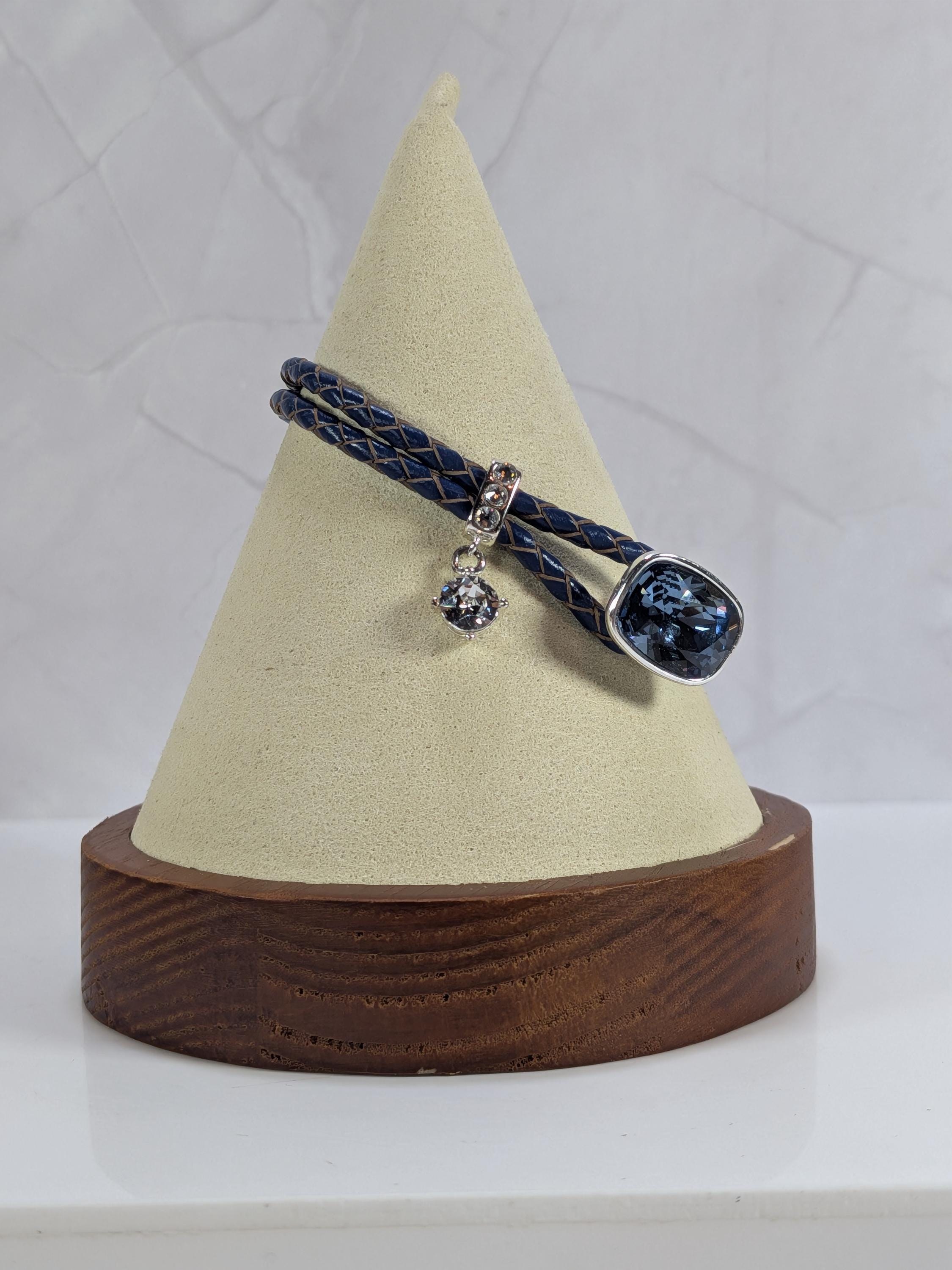 UNOde50 Denim Blue Swarovski Crystal Bangle Bracelet - PUL2071 Spain - Small Wrist Size view 2