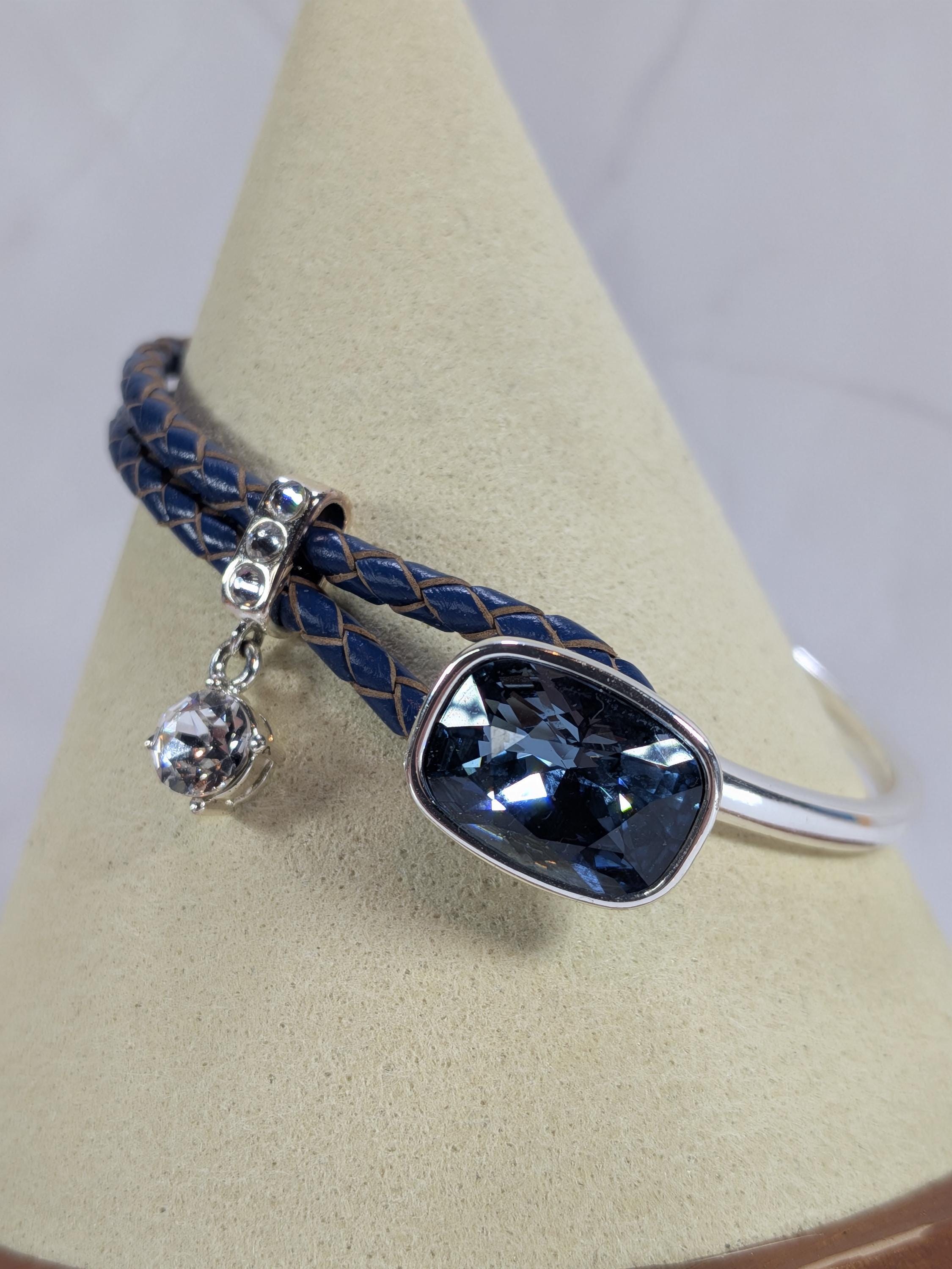UNOde50 Denim Blue Swarovski Crystal Bangle Bracelet - PUL2071 Spain - Small Wrist Size view 6