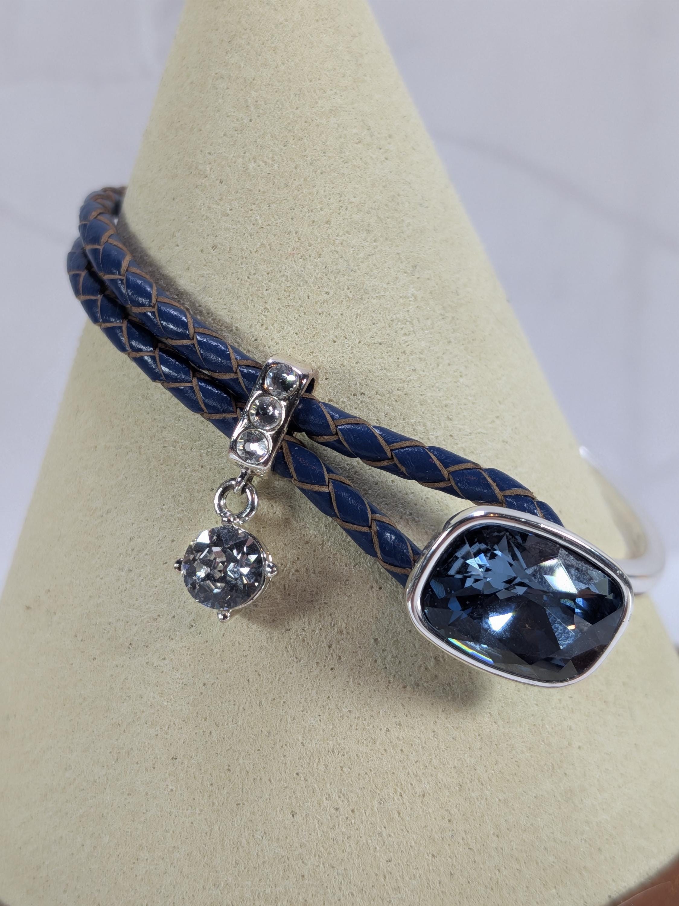 UNOde50 Denim Blue Swarovski Crystal Bangle Bracelet - PUL2071 Spain - Small Wrist Size view 7