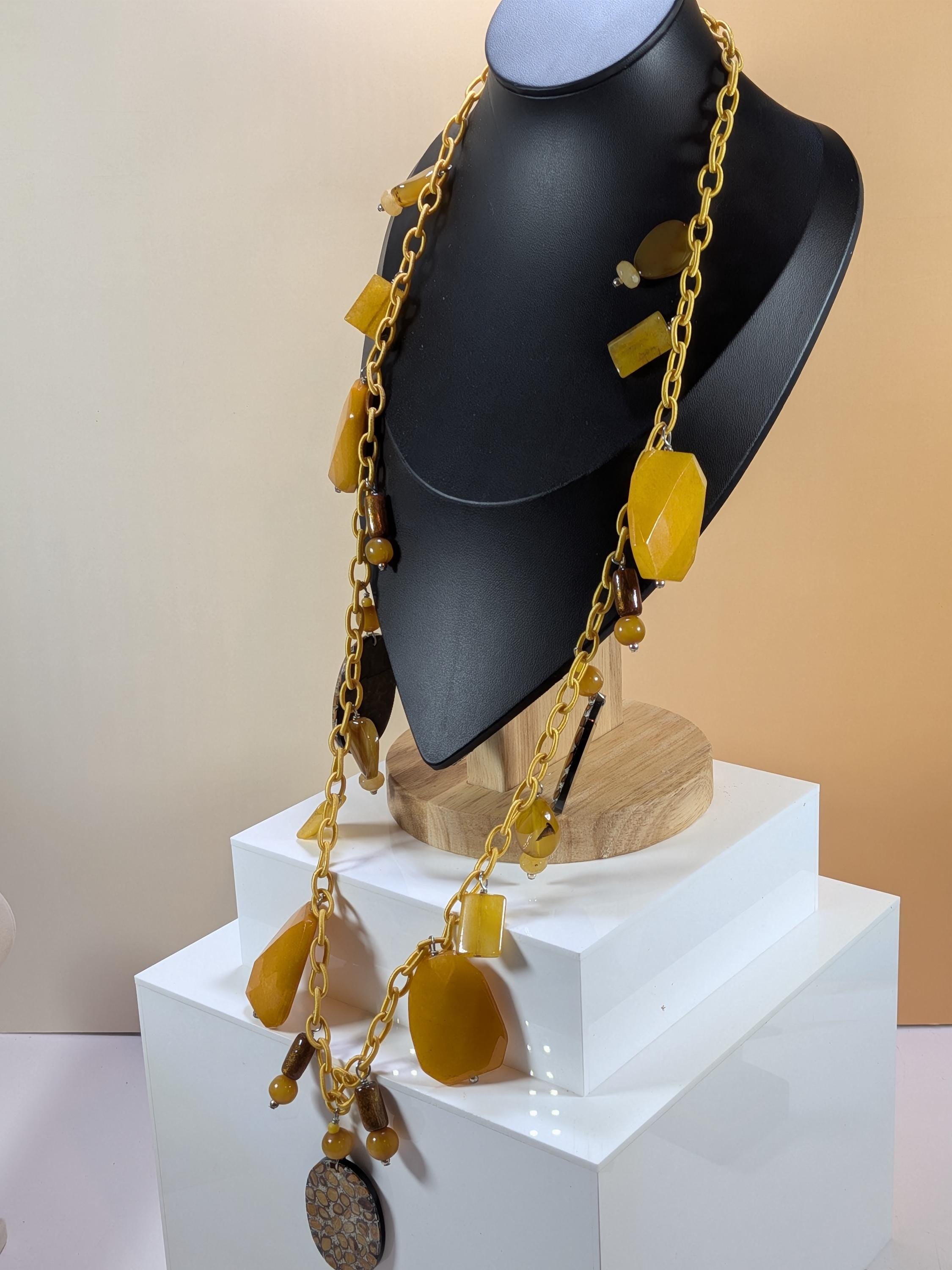 Amy Kahn Russell - Wearable Art Necklace - Yellow Opal view 2