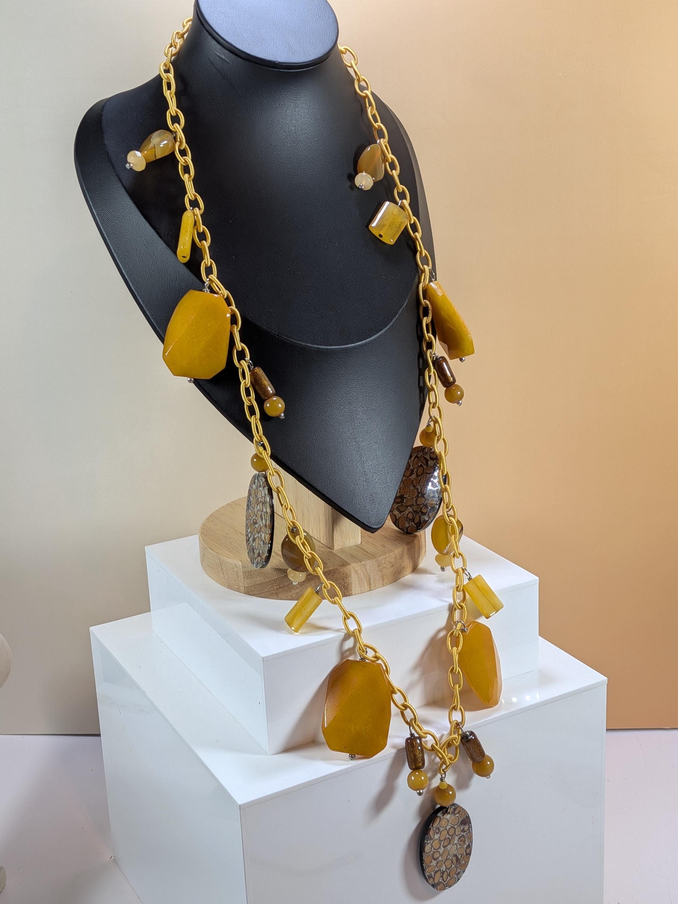Amy Kahn Russell - Wearable Art Necklace - Yellow Opal view 3