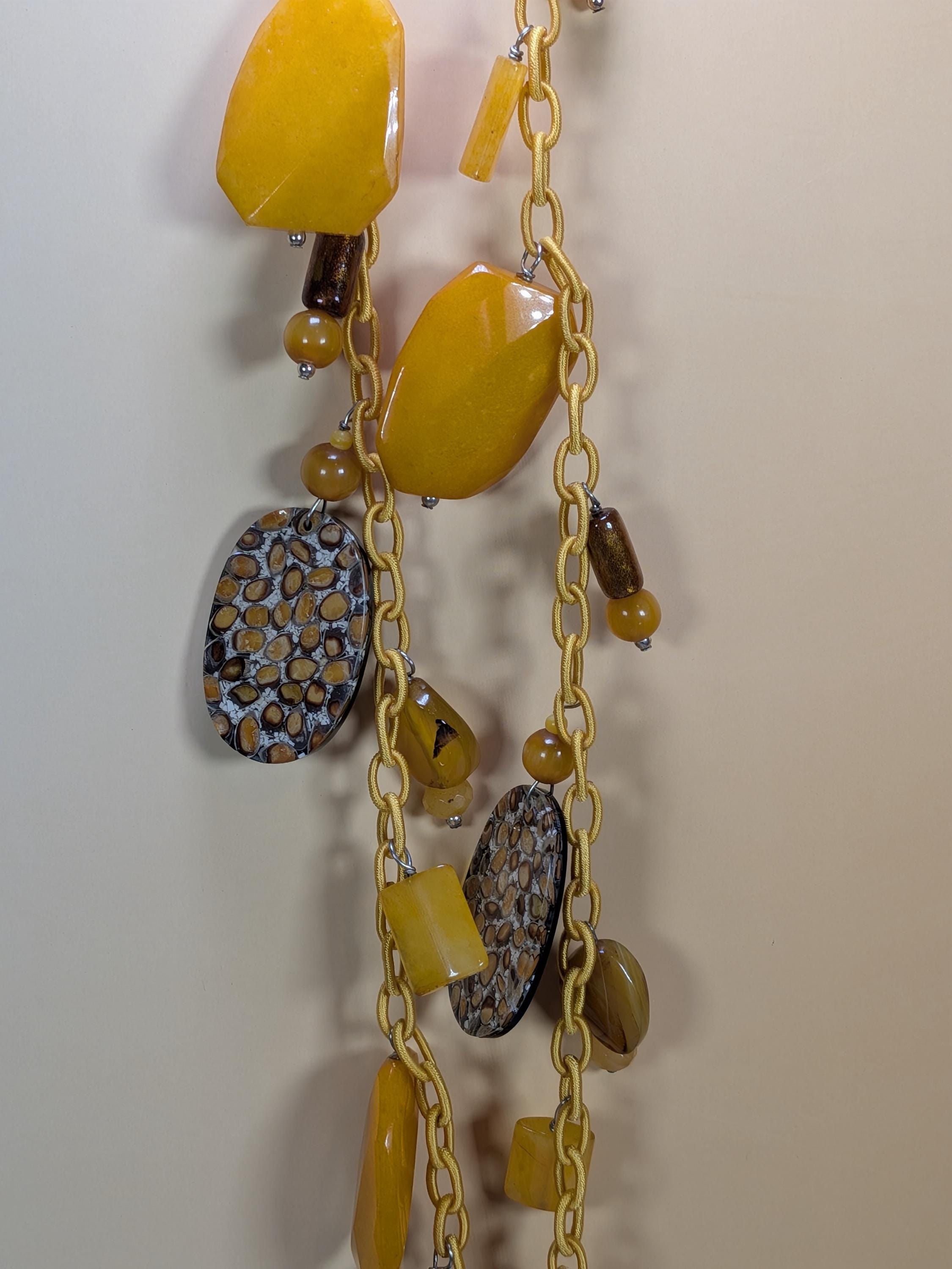 Amy Kahn Russell - Wearable Art Necklace - Yellow Opal view 6
