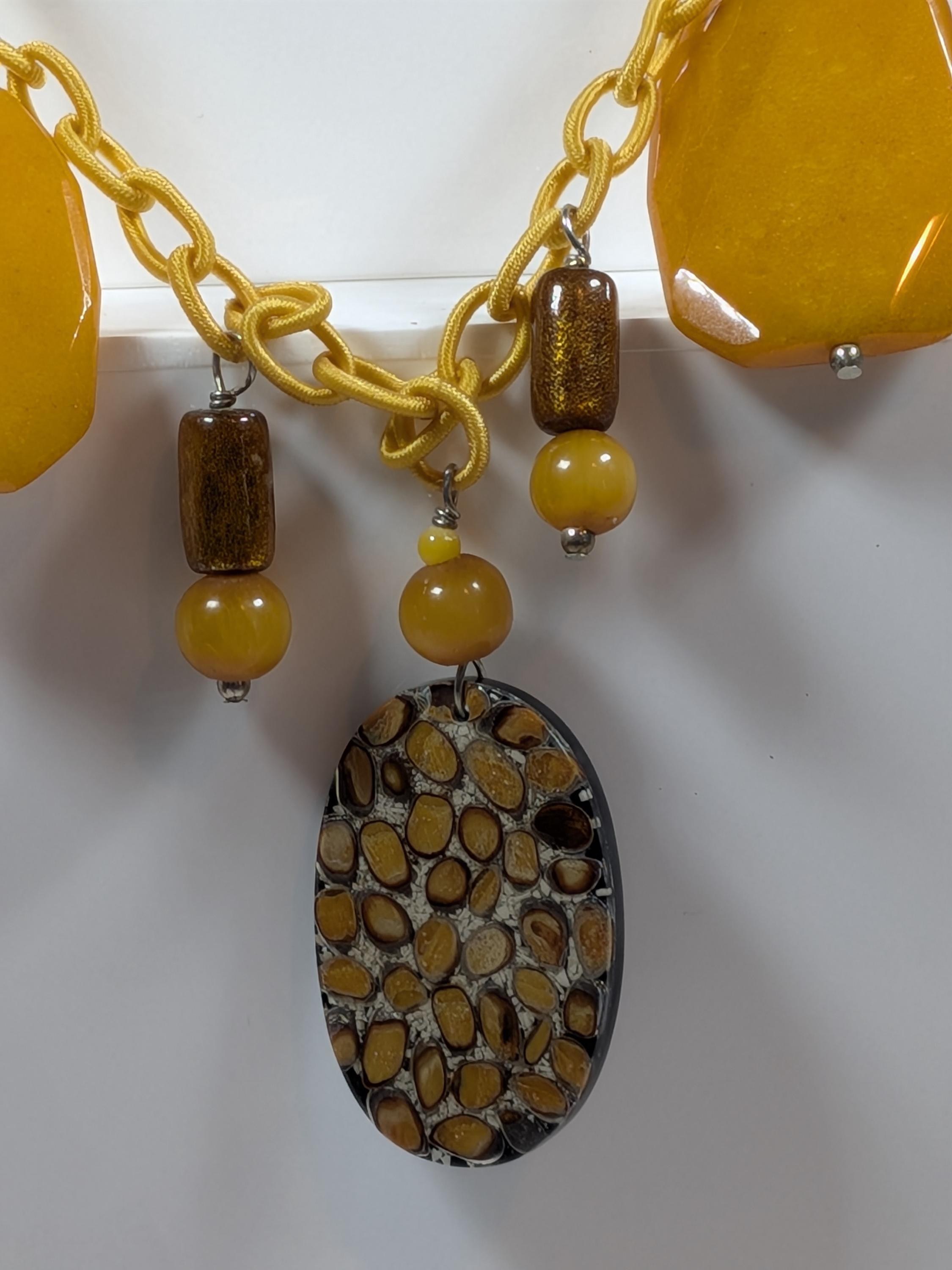 Amy Kahn Russell - Wearable Art Necklace - Yellow Opal view 9