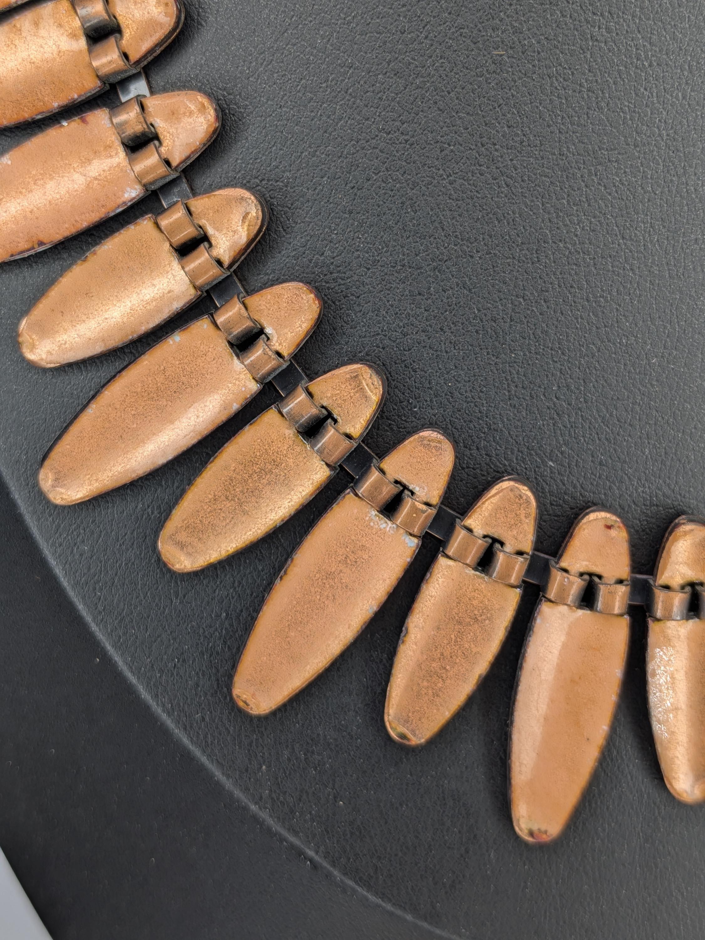 Vintage Matisse Renoir Turquoise Enamel Copper Nefertiti Jewelry - RARE Complete Set view 11
