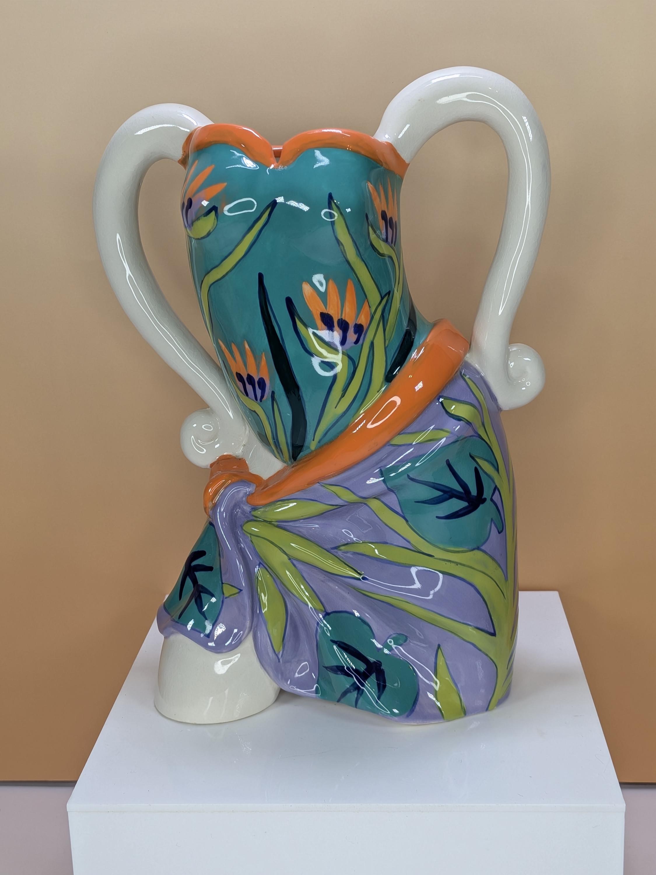 Rare Vintage 2005 Diane Artware Happy Clothes Female Torso Vase
