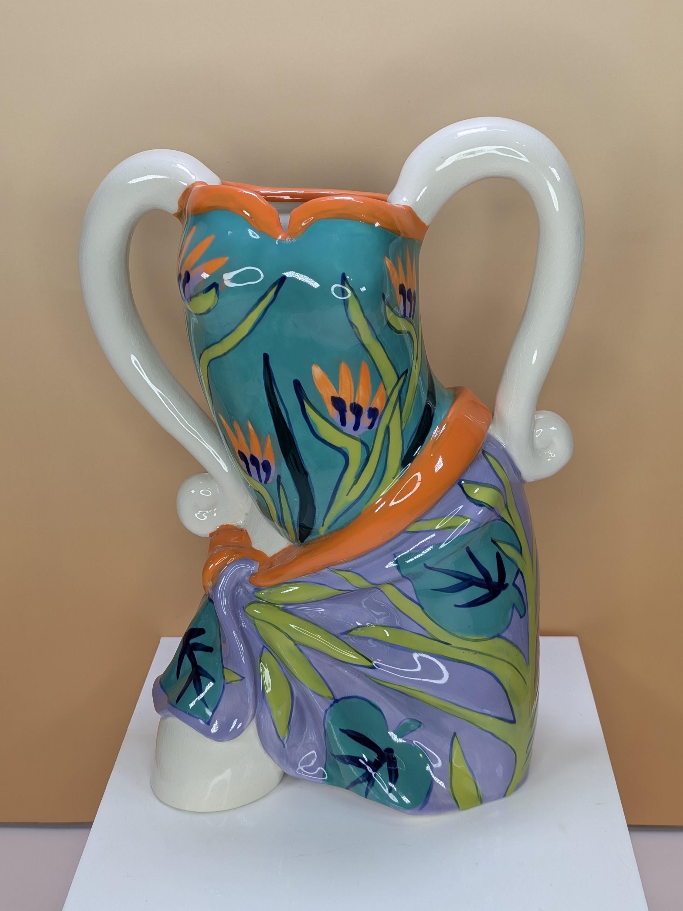 Rare Vintage 2005 Diane Artware Happy Clothes Female Torso Vase view 2