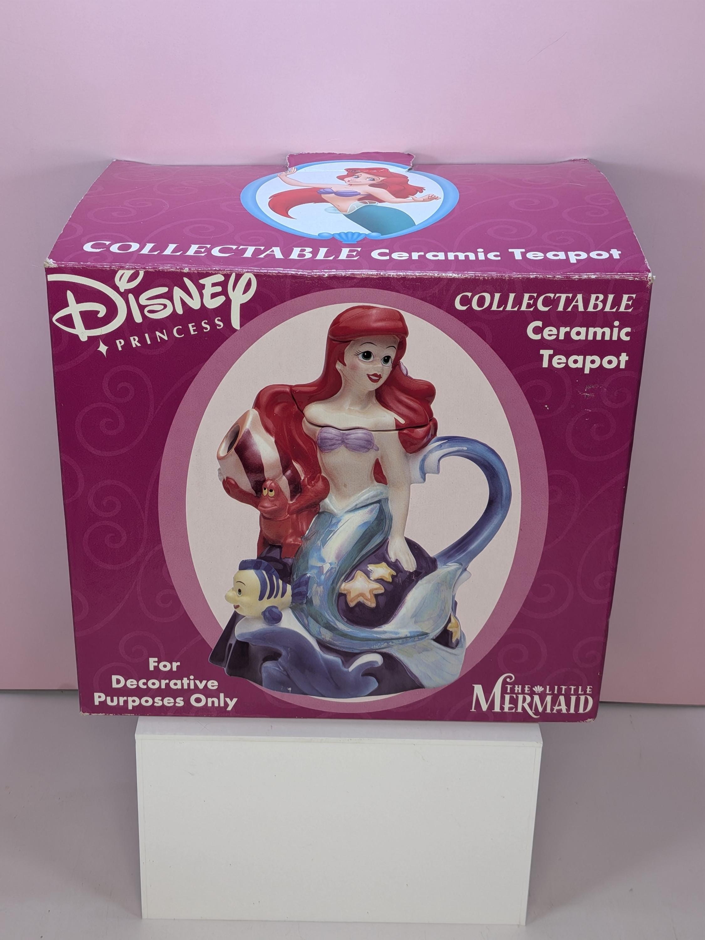 Vintage Disney Princess The Little Mermaid Ceramic Teapot by Kreisler view 3