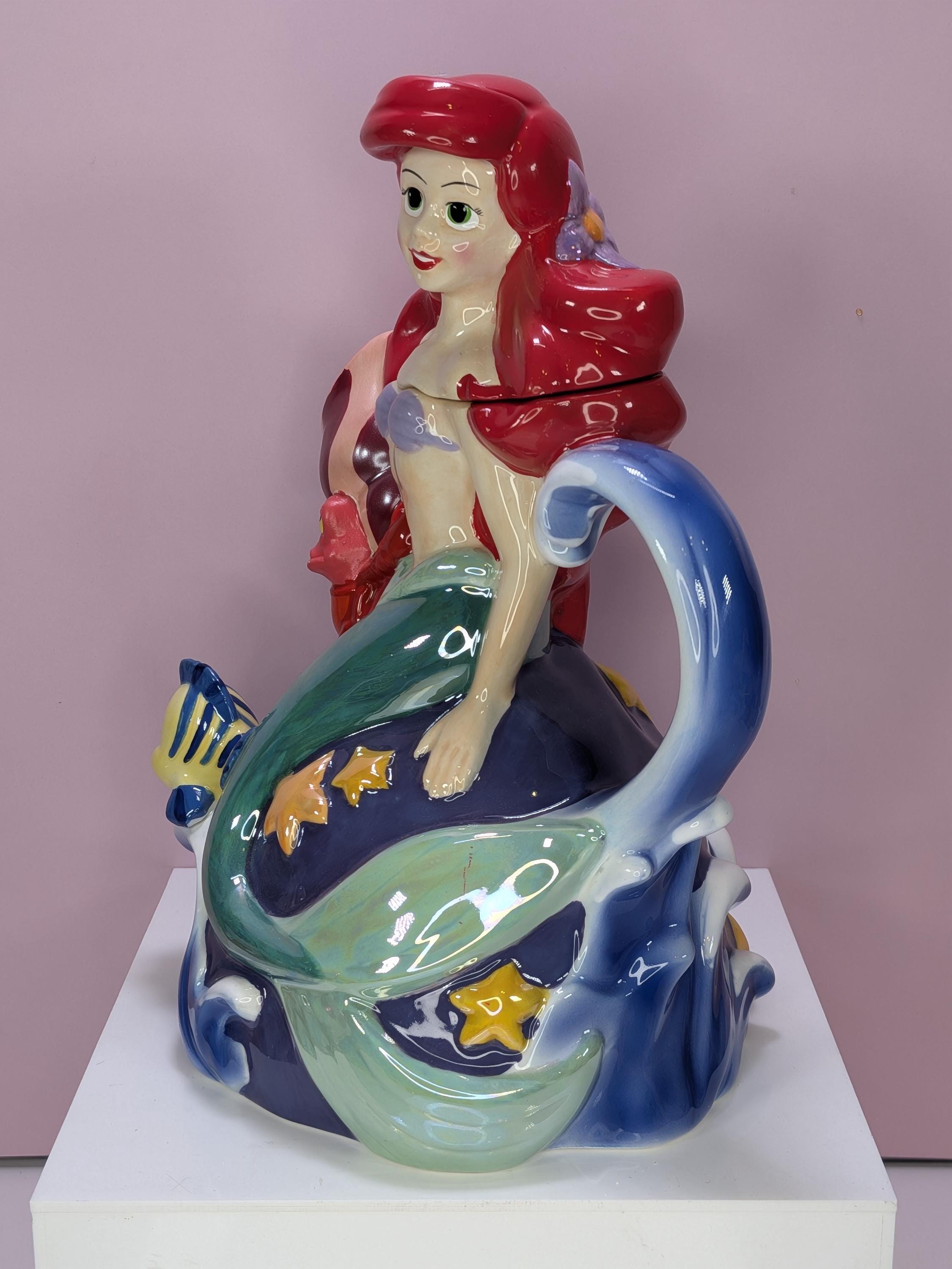 Vintage Disney Princess The Little Mermaid Ceramic Teapot by Kreisler view 4