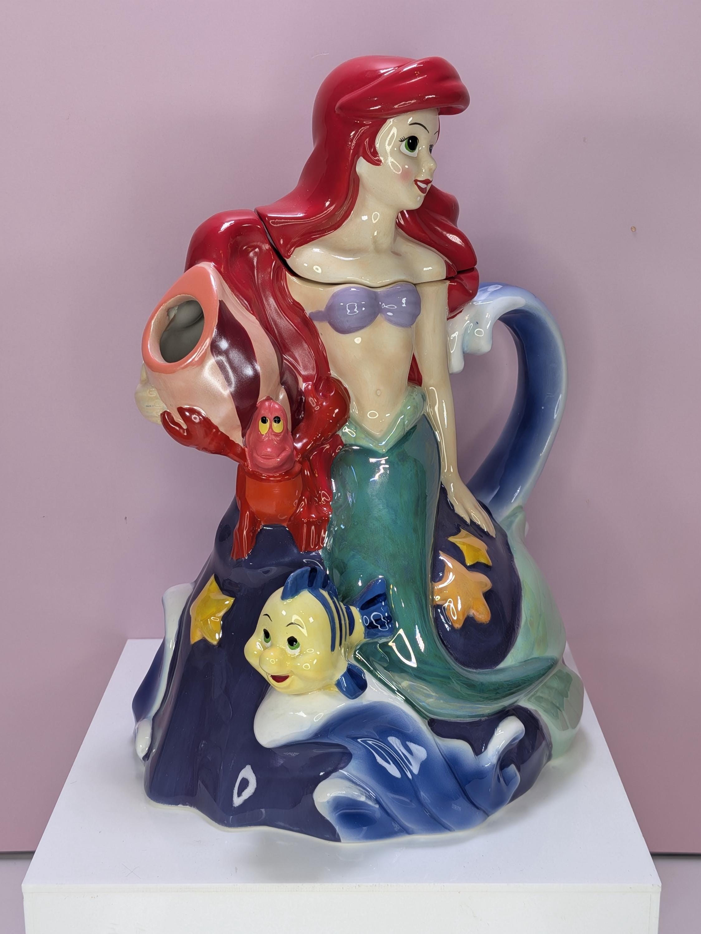 Vintage Disney Princess The Little Mermaid Ceramic Teapot by Kreisler view 5