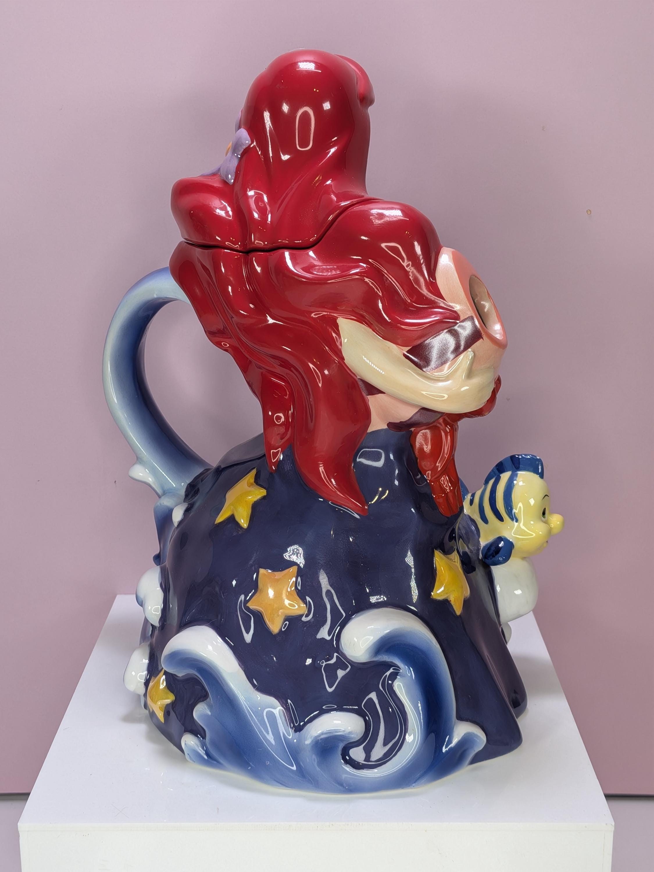 Vintage Disney Princess The Little Mermaid Ceramic Teapot by Kreisler view 7
