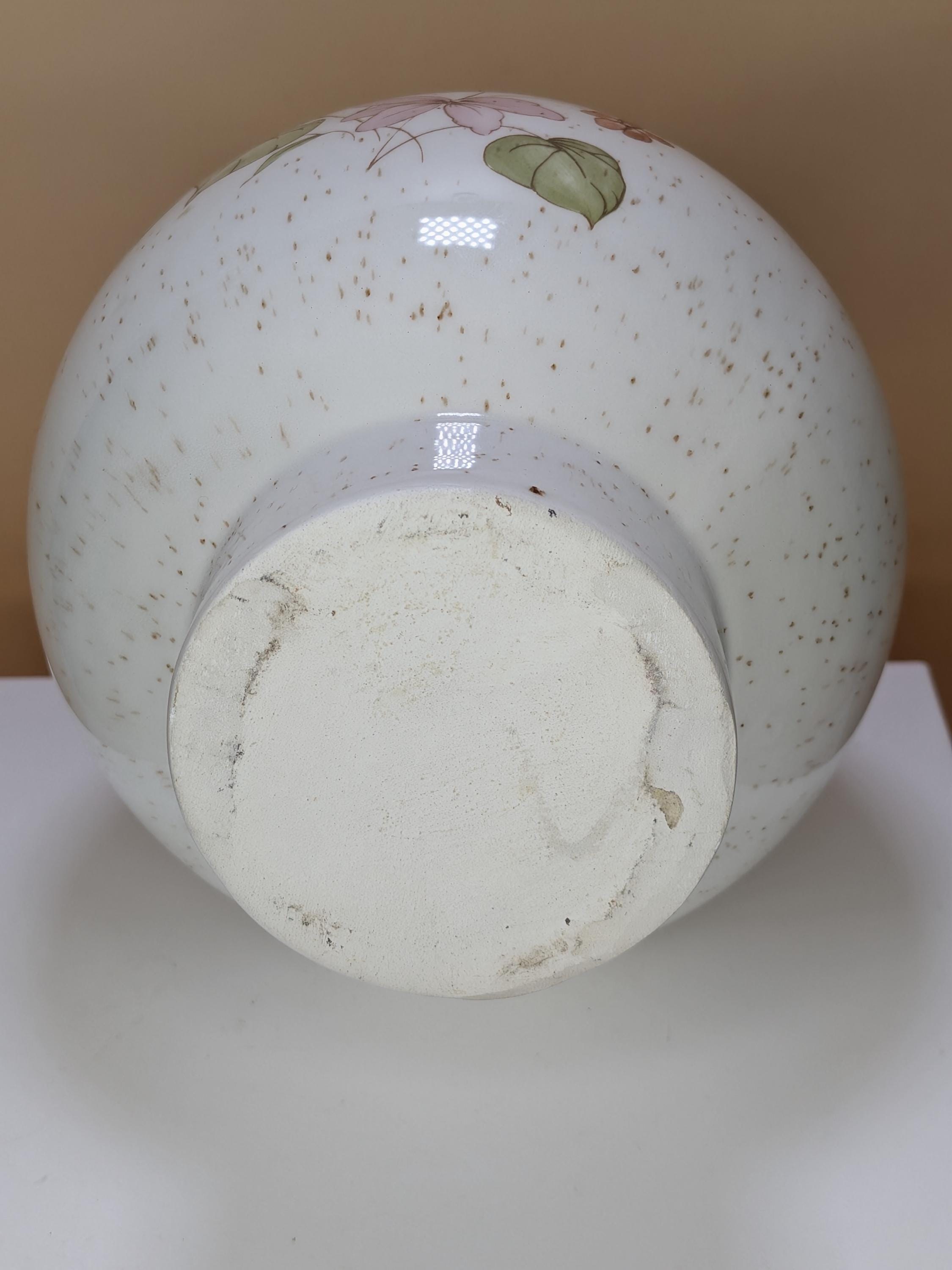 RARE! Vintage 1970s Treasure Craft Wildflower Ceramic Globe Decanter With Mushroom Stopper Mid Century Modern California Pottery Barware view 7