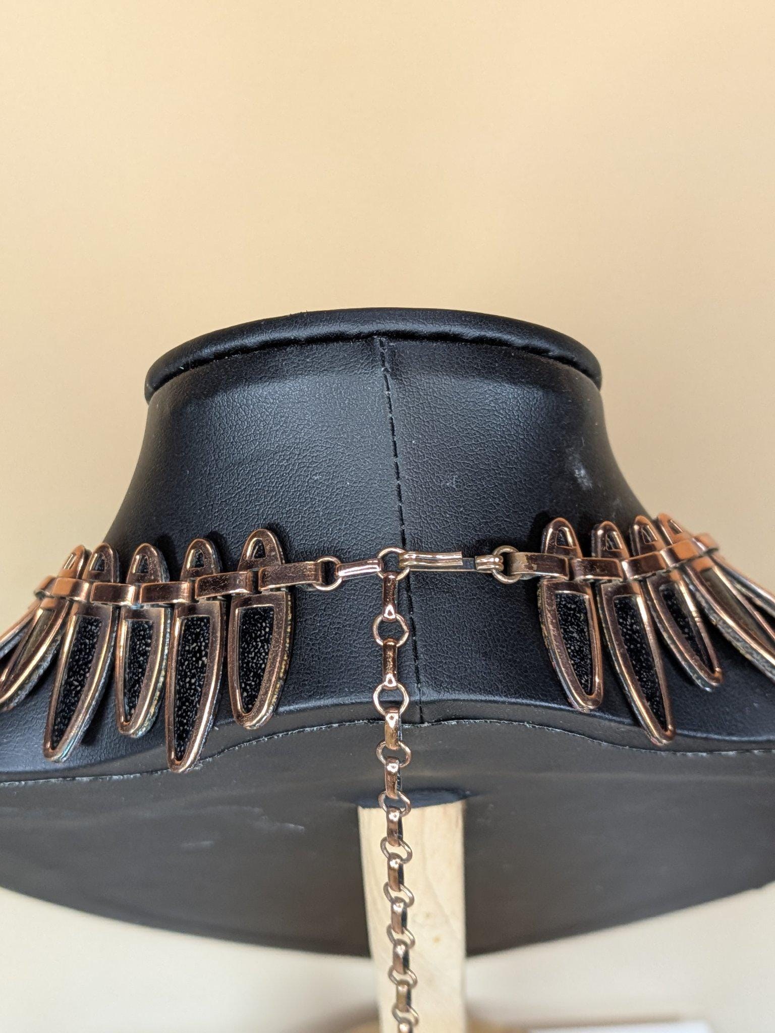 Vintage Matisse black speckle enamel fringe necklace, bracelet and earrings, copper, 1950s view 5