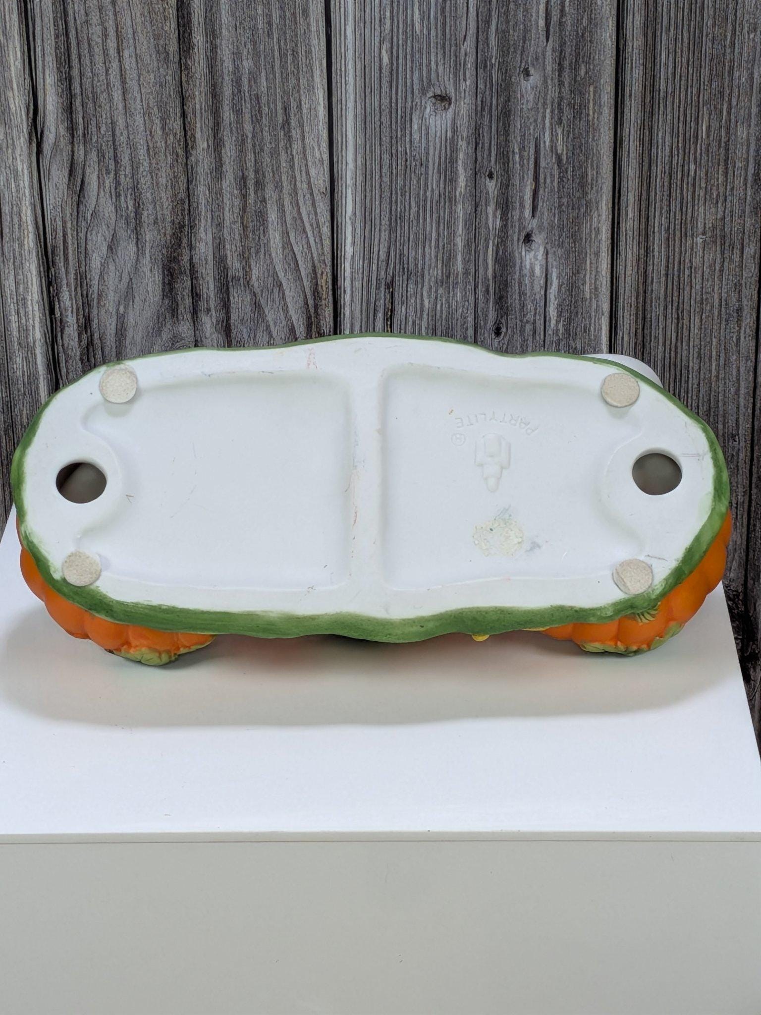 PartyLite P7262 Ghost Trio Tealight Holder Vintage Halloween Pumpkins Ceramic Retired Fall Decor view 6